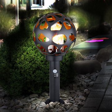 Globo LED Außen-Stehlampe, Leuchtmittel inklusive, Warmweiß, Farbwechsel, RGB LED Sockelleuchte mit Bewegungsmelder Kugel dimmbar Wegelampe