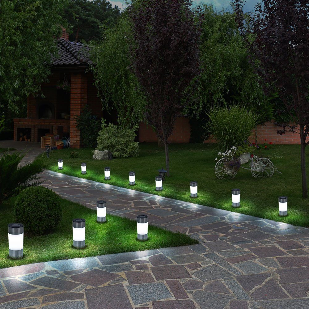 LED Steck Strahler Garten Außen Lampen Edelstahl Spots beweglich Hof Leuchten 