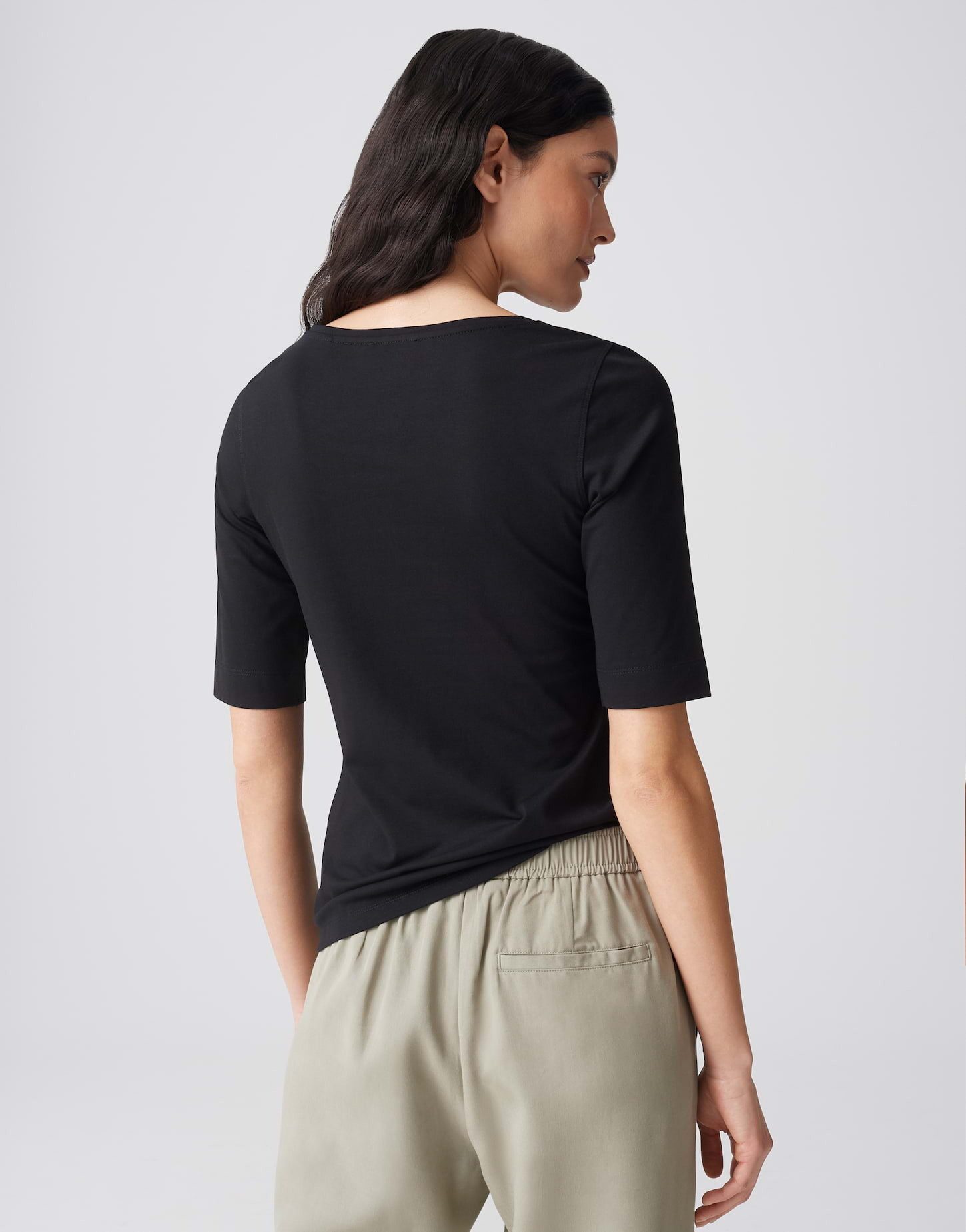 OPUS Kurzarmshirt Kurzarmshirt aus Jersey Slim Shirt aus Jersey
