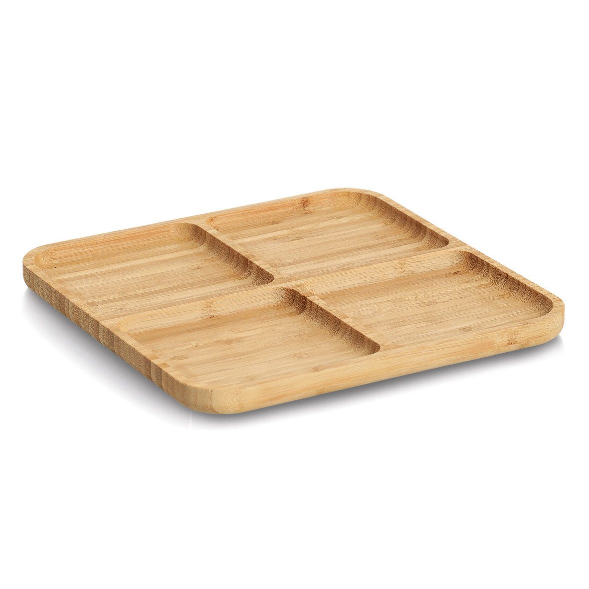 Zeller Present Teller Snackteller, Bambus, ca. 25 x 25 x 1,8 cm