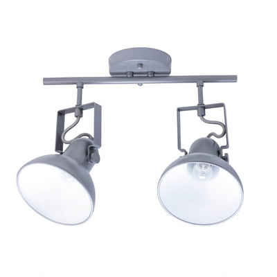 Licht-Erlebnisse Deckenstrahler »DALLAS«, Deckenlampe Spot Anthrazit Metall retro praktisch Wohnzimmer Lampe