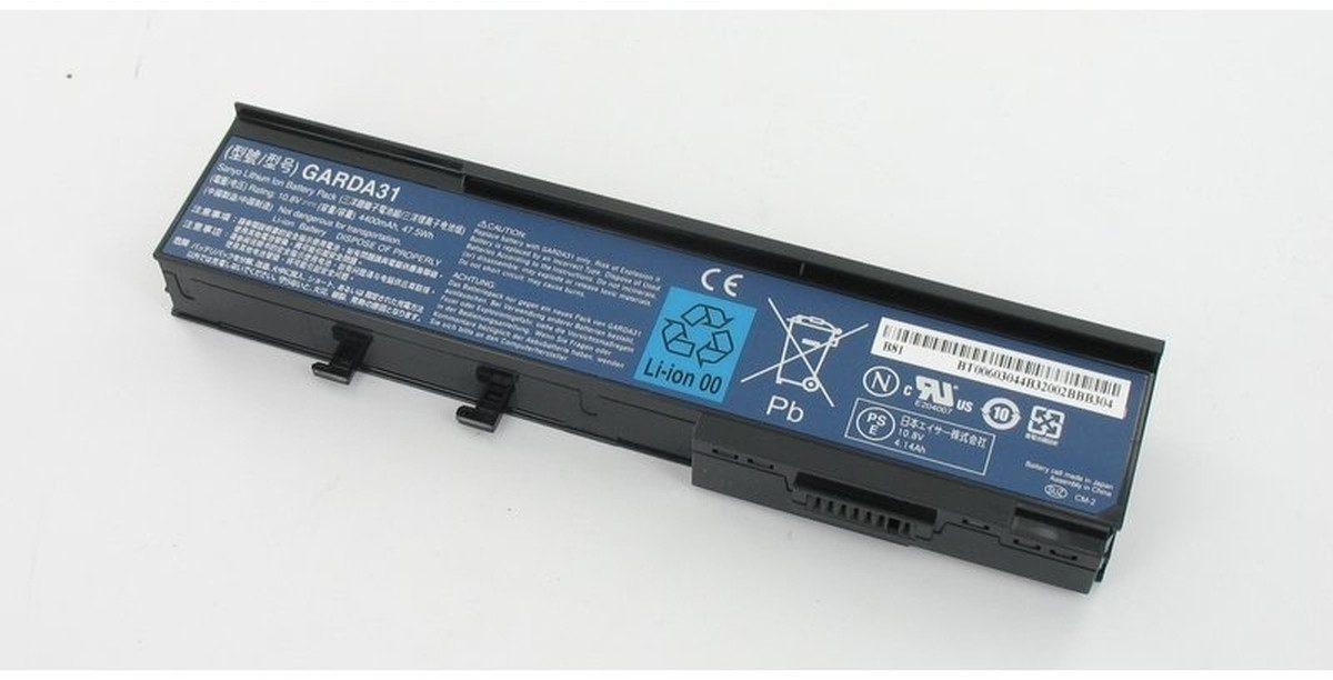 Acer Akku für Acer BT.00604.027 Li-Ion 10,8 Volt 4400 mAh schwarz Laptop-Akku 4400 mAh (10.8 V)