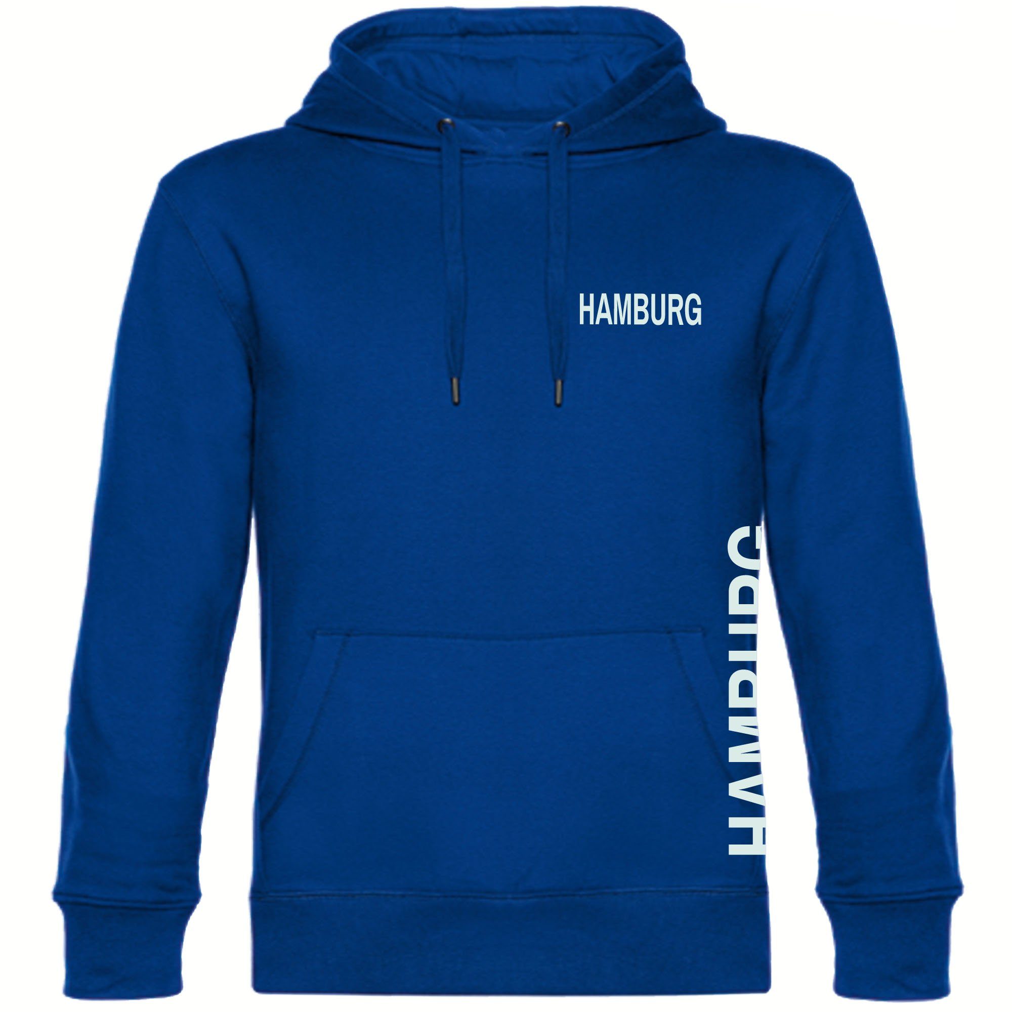 multifanshop Kapuzensweatshirt Hamburg - Brust & Seite - Hoodie