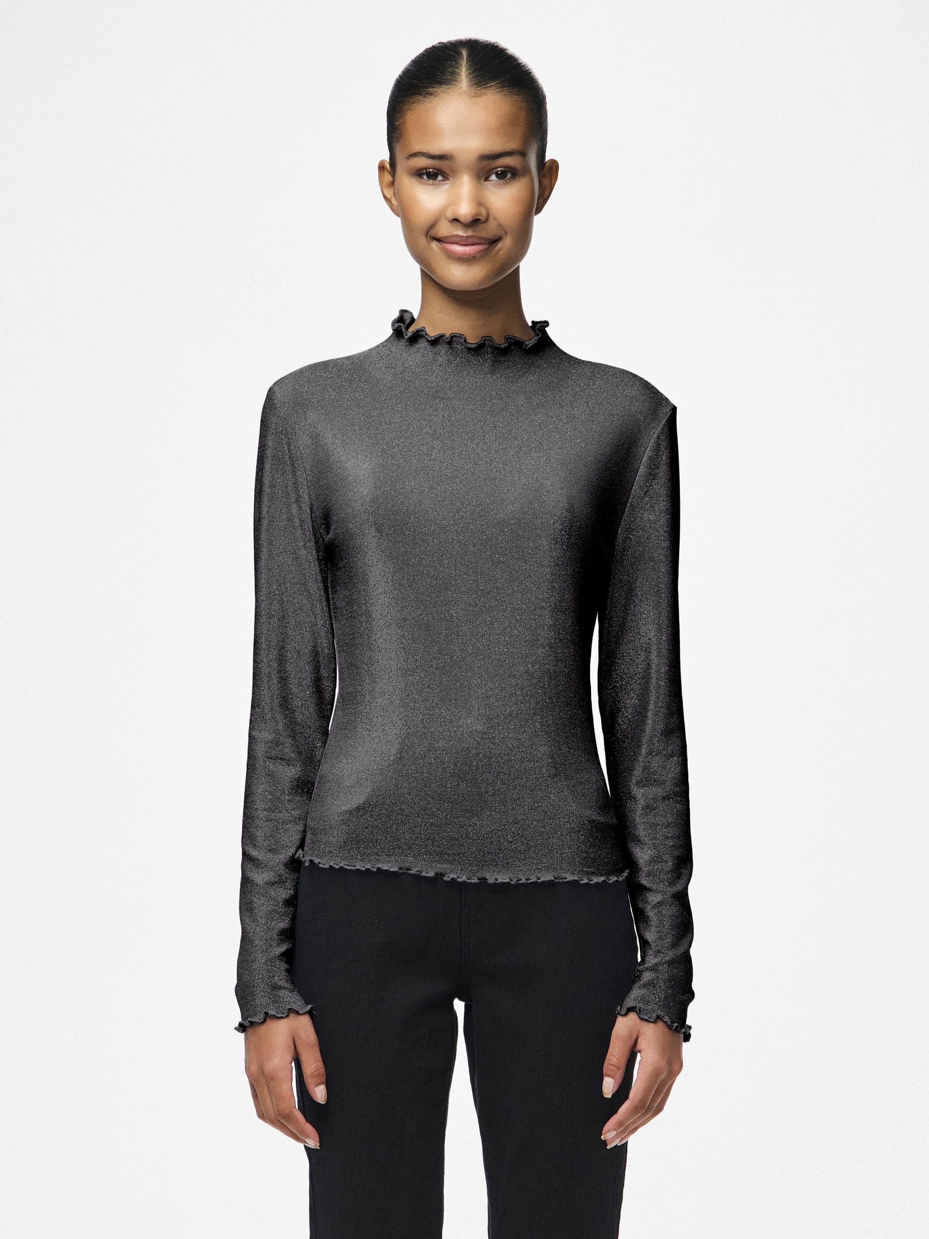 pieces Langarmshirt PCSANDRA LS MOCKNECK TOP JRS günstig online kaufen