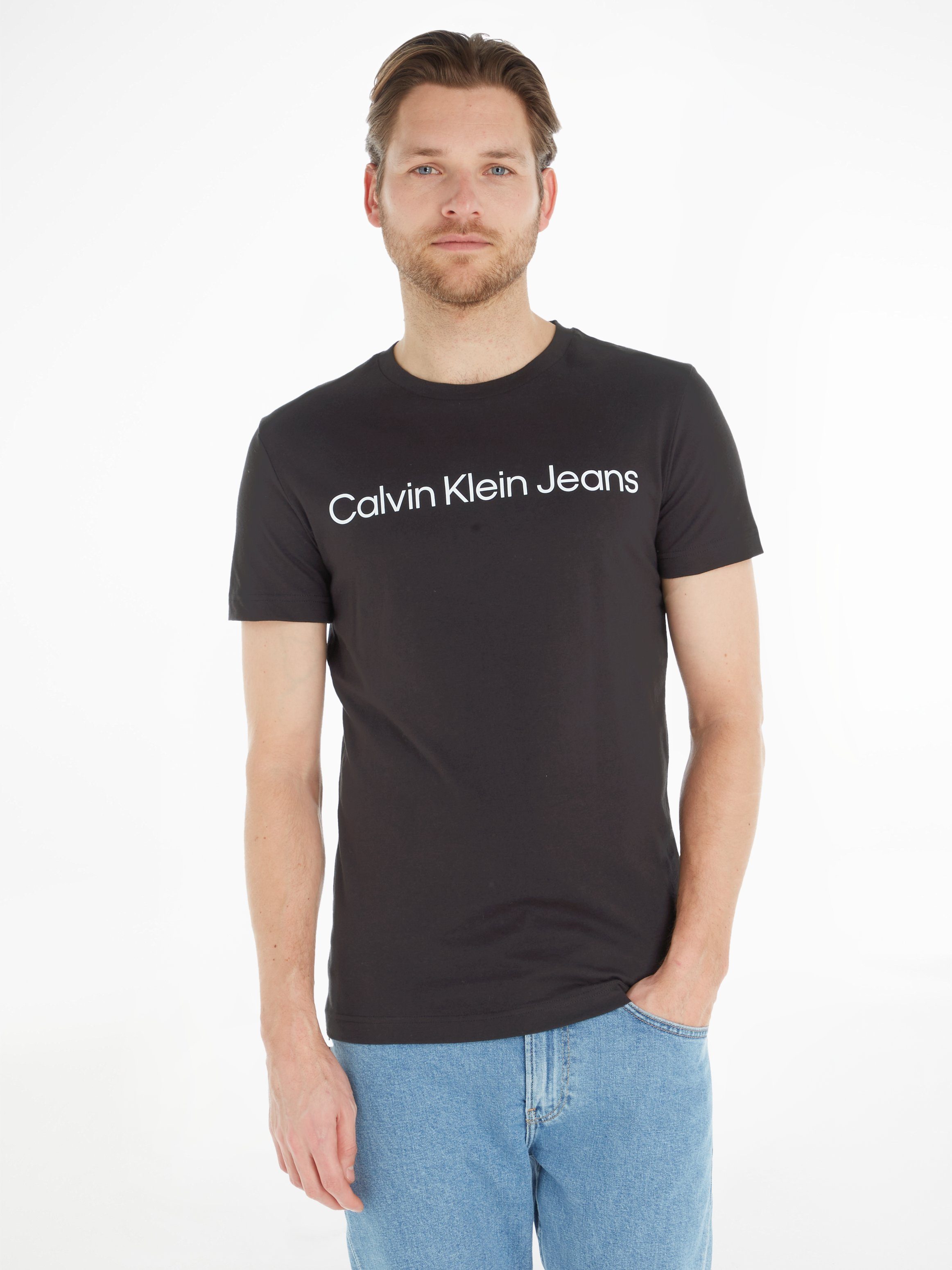 Calvin Klein Jeans T-Shirt CORE INSTITUTIONAL LOGO SLIM TEE Ck Black