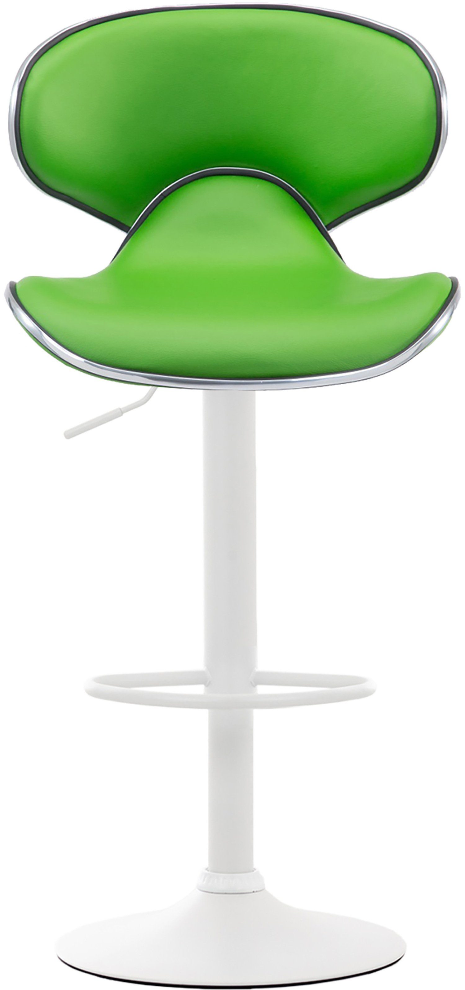 Gestell: höhenverstellbar hoher - & - Küche), Kunstleder Rückenlehne Grün weiß Las-Palmas Theke Barhocker - Hocker TPFLiving Metall 360° - (mit für drehbar Sitzfläche: