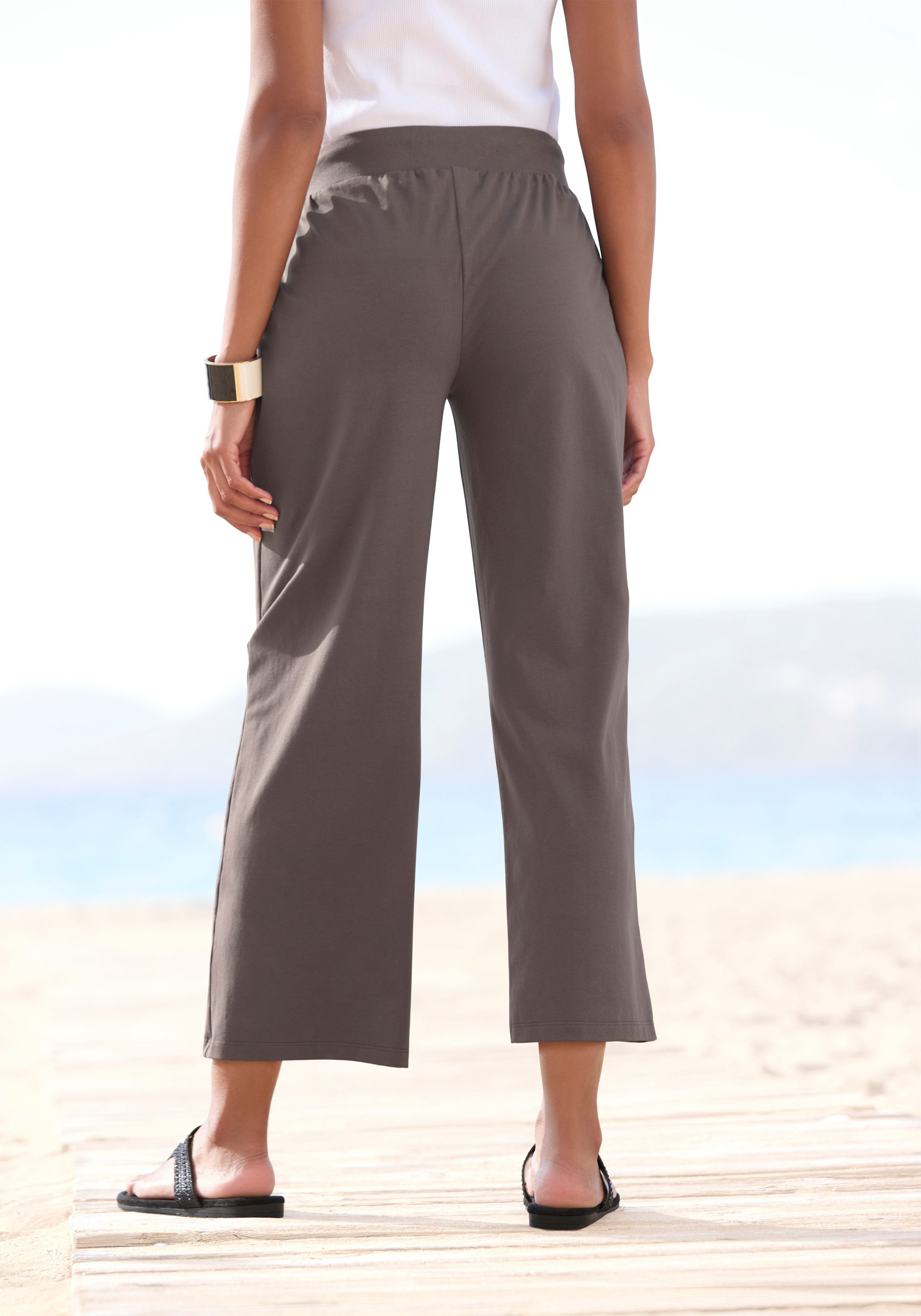 Beachtime by Lascana 7/8-Strandhose aus weichem Jersey, Wide-Leg, Jogginghose, Relaxhose