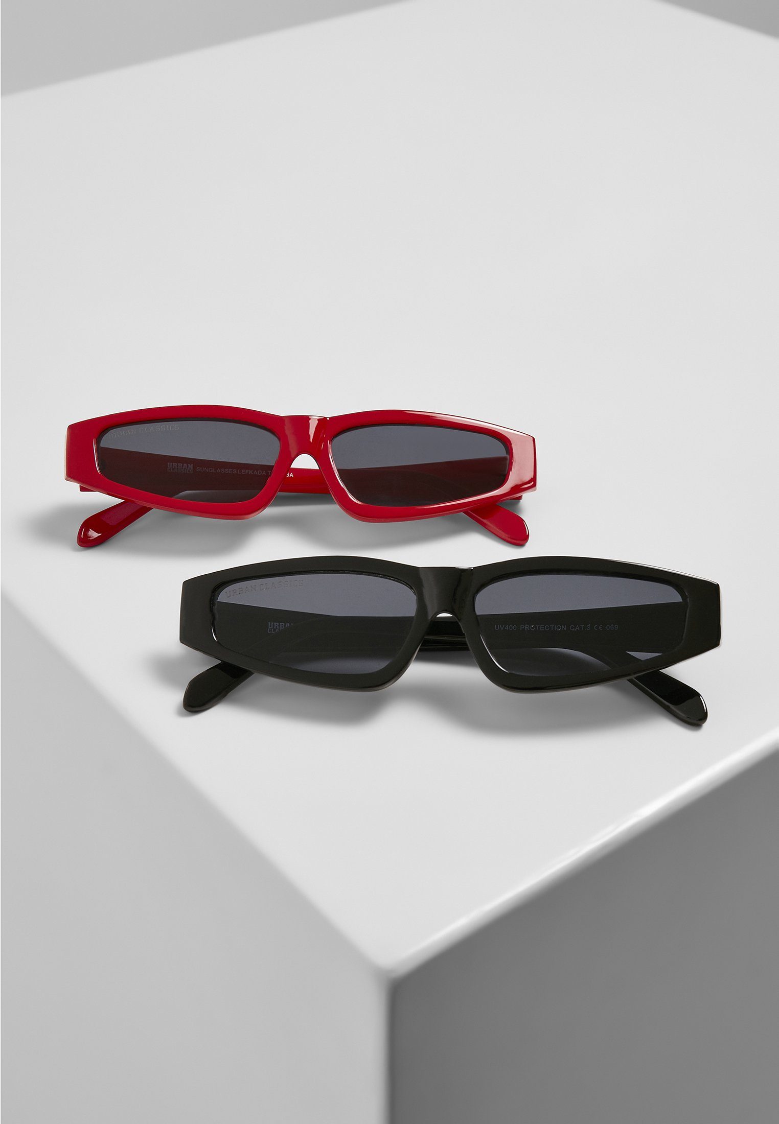 URBAN CLASSICS Sonnenbrille Unisex Sunglasses Lefkada 2-Pack black/black+red/black | Sonnenbrillen