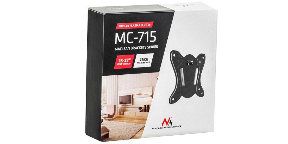 Maclean MC-715 TV-Wandhalterung, (zu 75/100 + mm) 25 mm, mm, -12 °, 3 75/100 kg, bis ° 36