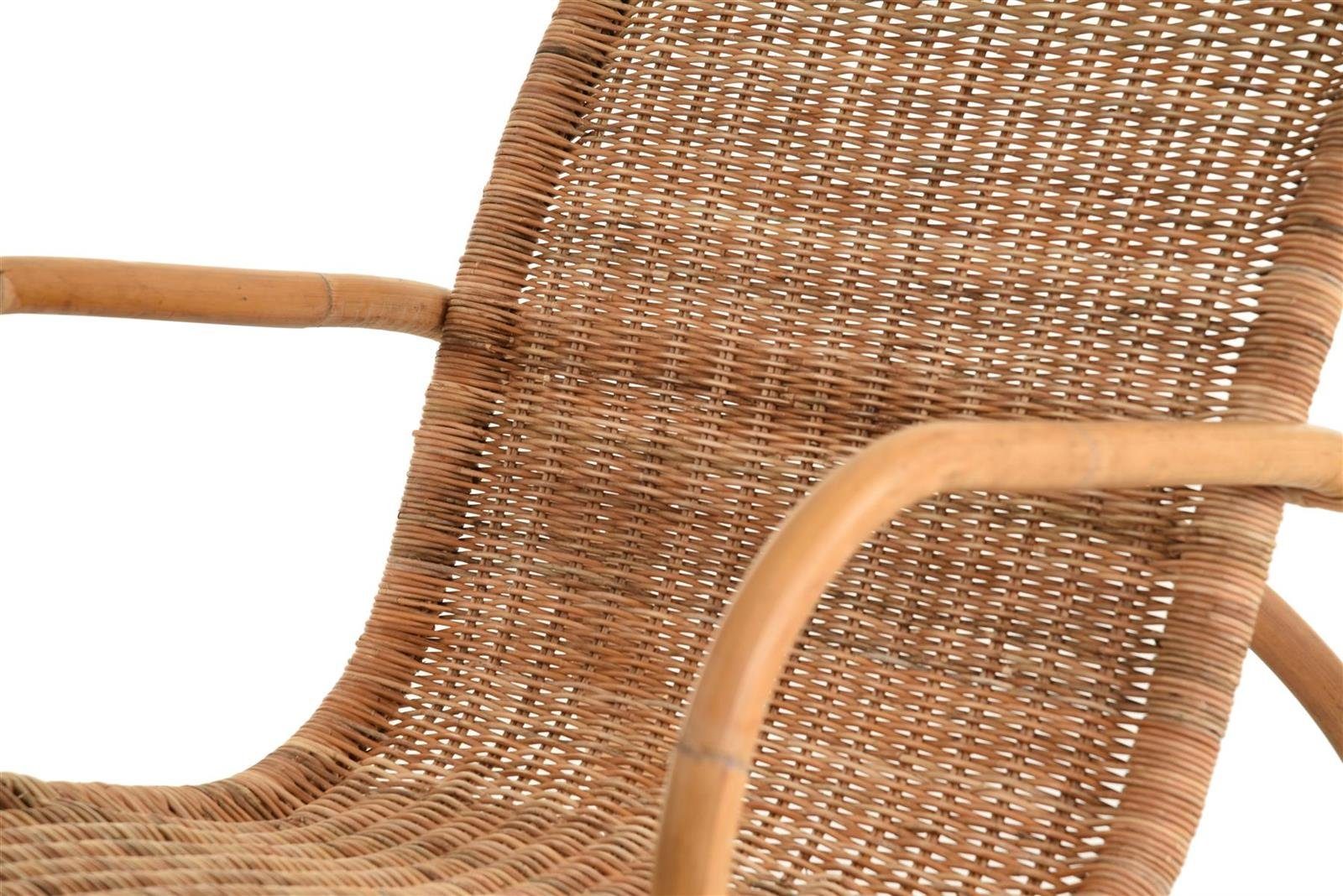 Krines Home Sessel Set/2 Rattansessel (Geflochten), Stil Korbstuhl mit Rattan aus mediterranem im Relax Armlehnen Naturrohr