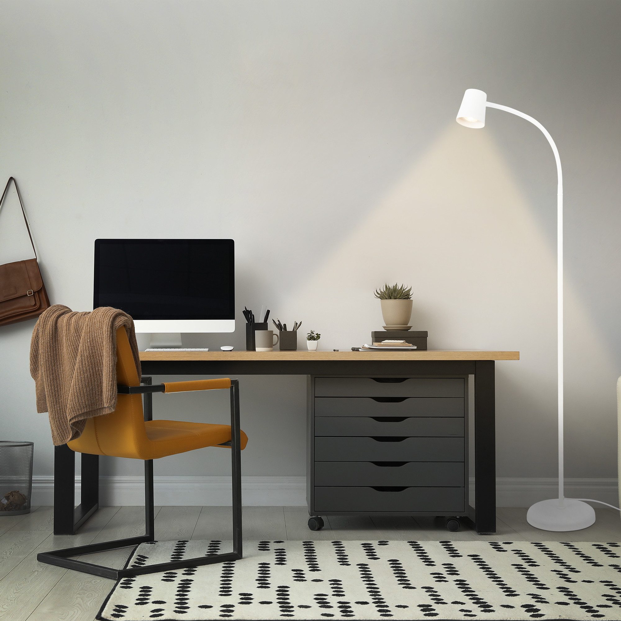 Briloner Leuchten Stehlampe LED Stehleuchte schwenkbar Home Office Wohnzimmer GU10, ohne Leuchtmittel, 2700K - Extra - Warmweiß