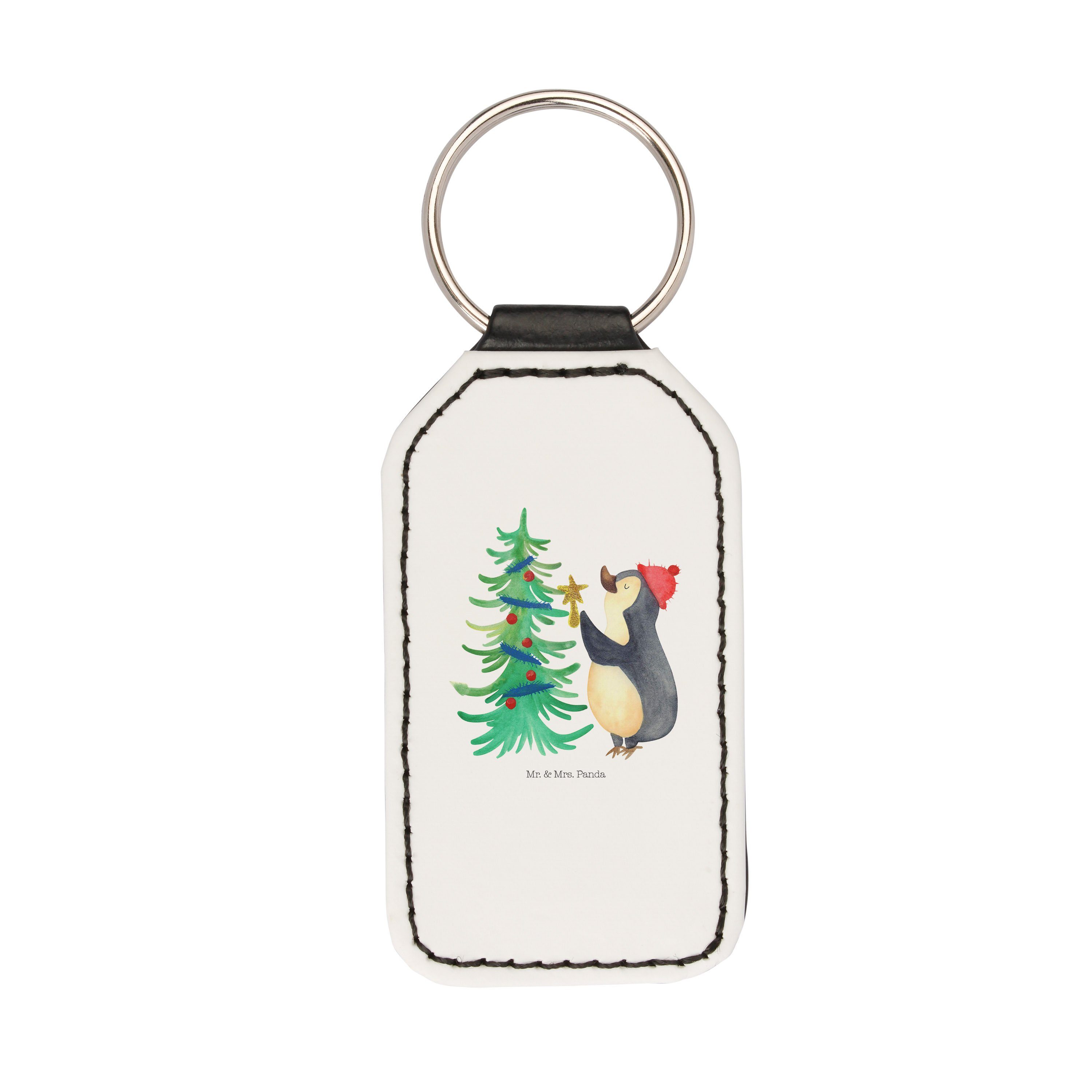 Mr. & Mrs. Panda Schlüsselanhänger Pinguin Weihnachtsbaum - Weiß - Geschenk, Wintermotiv, Anhänger, Schl (1-tlg)