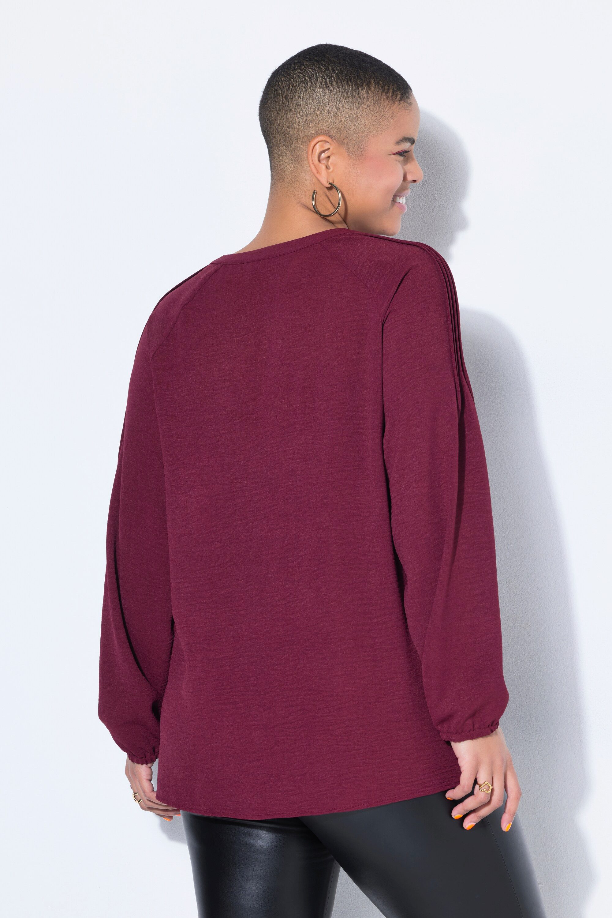 Studio Untold Tunika Tunika A-Linie Krepp 3/4-Puffärmel