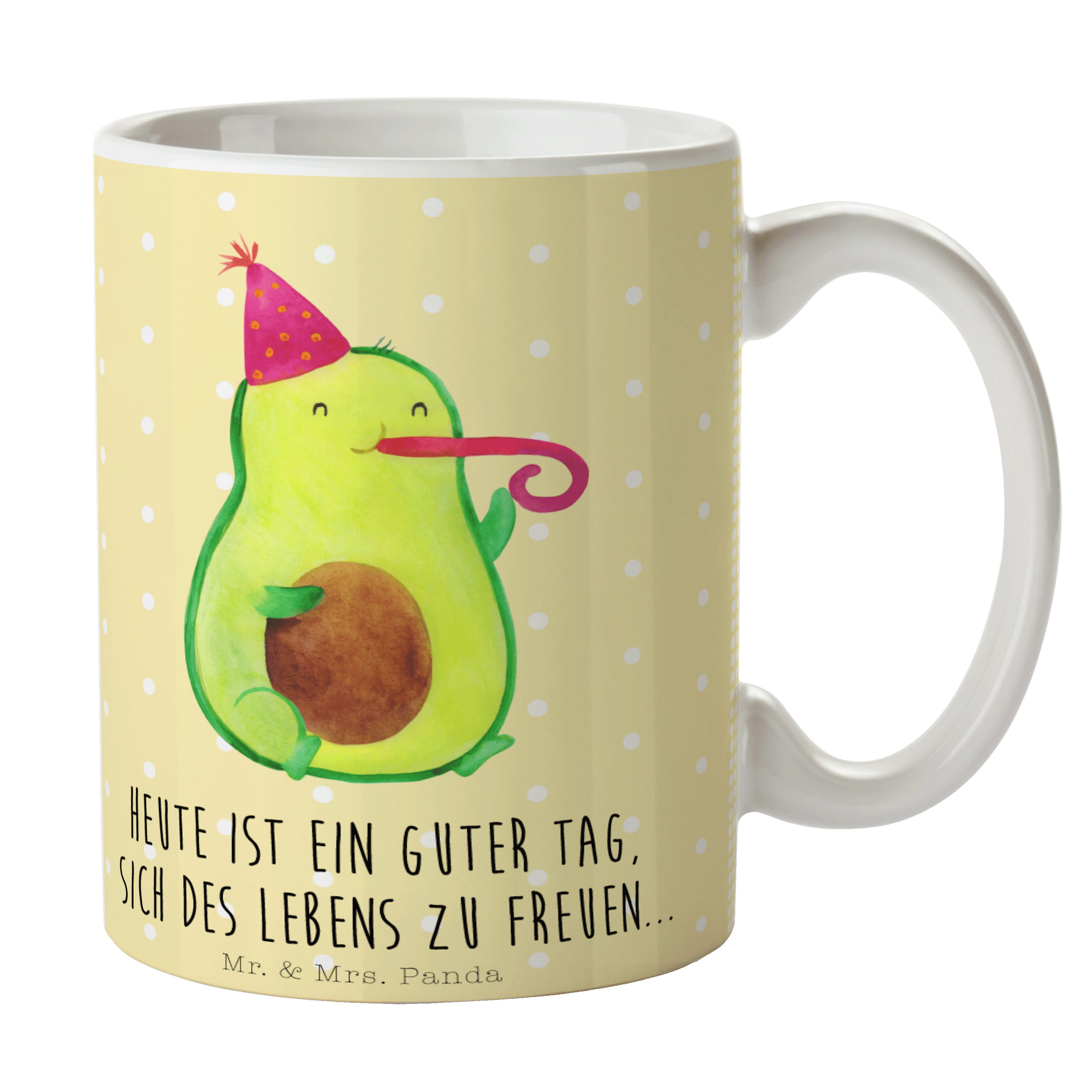 Keramik Tasse Teetasse, - Pastell Geschenk, Geburtstag, - Gelb Panda Mr. & Mrs. Lebens, Avocado Party