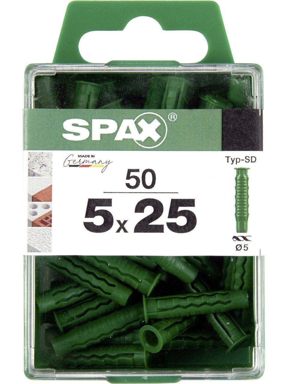 SPAX Schrauben- und Dübel-Set Spax Spreizdübel 5.0 x 25 mm - 50 Stück