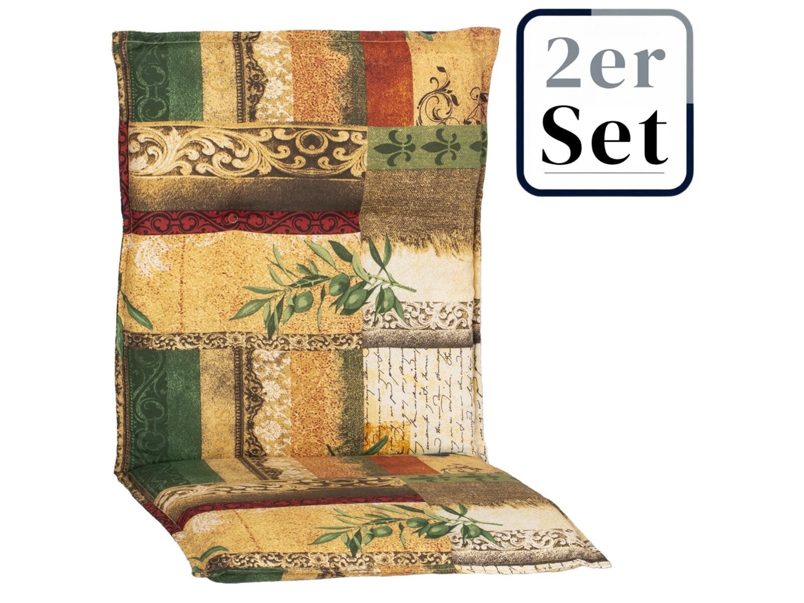 Green Spirit Polsterauflage Auflagen-Serie »Glasgow« mediterran bunt, (Set, 2 St., 2er Set)