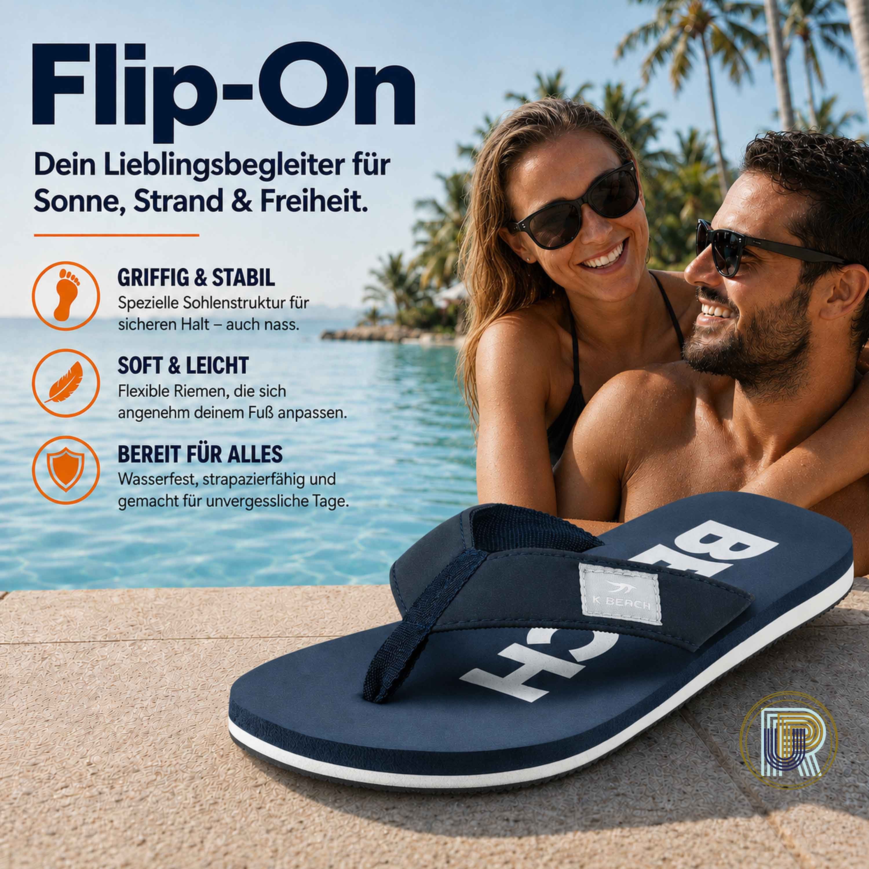 Ultrapower Flip-On Zehentrenner – Flexibler Halt & angenehmer Zehenriemen Zehentrenner (Gezielter Halt durch weiches Textilband & EVA-Grip Gr. 45, Flip Flops Ko – Bild 4 von 5