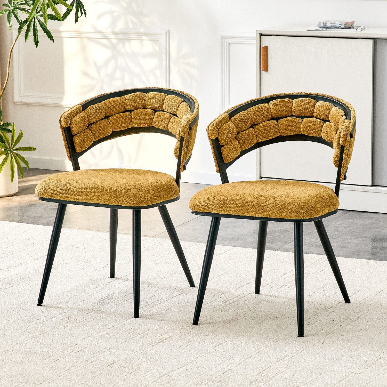ANYSUN Esszimmerstuhl Esszimmerstühlen 2er Set,Küchenstuhl,Samt Polsterstuhl (Moderne gepolsterte Stühle Loungesessel, bis 120 kg belastbar), für Esszimmer und Küche, Akzent Schreib- oder Lesestuhl