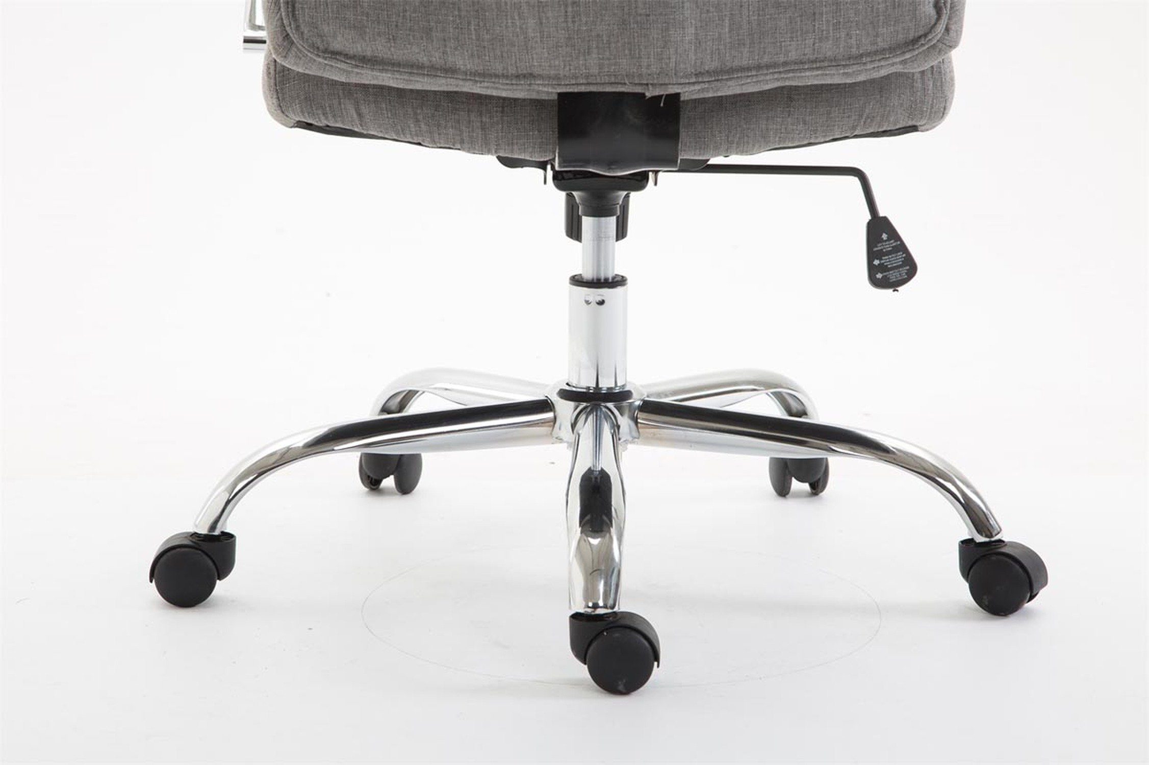 TPFLiving Bürostuhl chrom 360° Metall mit und Rückenlehne Bürostuhl XXL), grau bequemer höhenverstellbar Volute Drehstuhl, drehbar - Gestell: - Chefsessel, Sitz: Stoff (Schreibtischstuhl