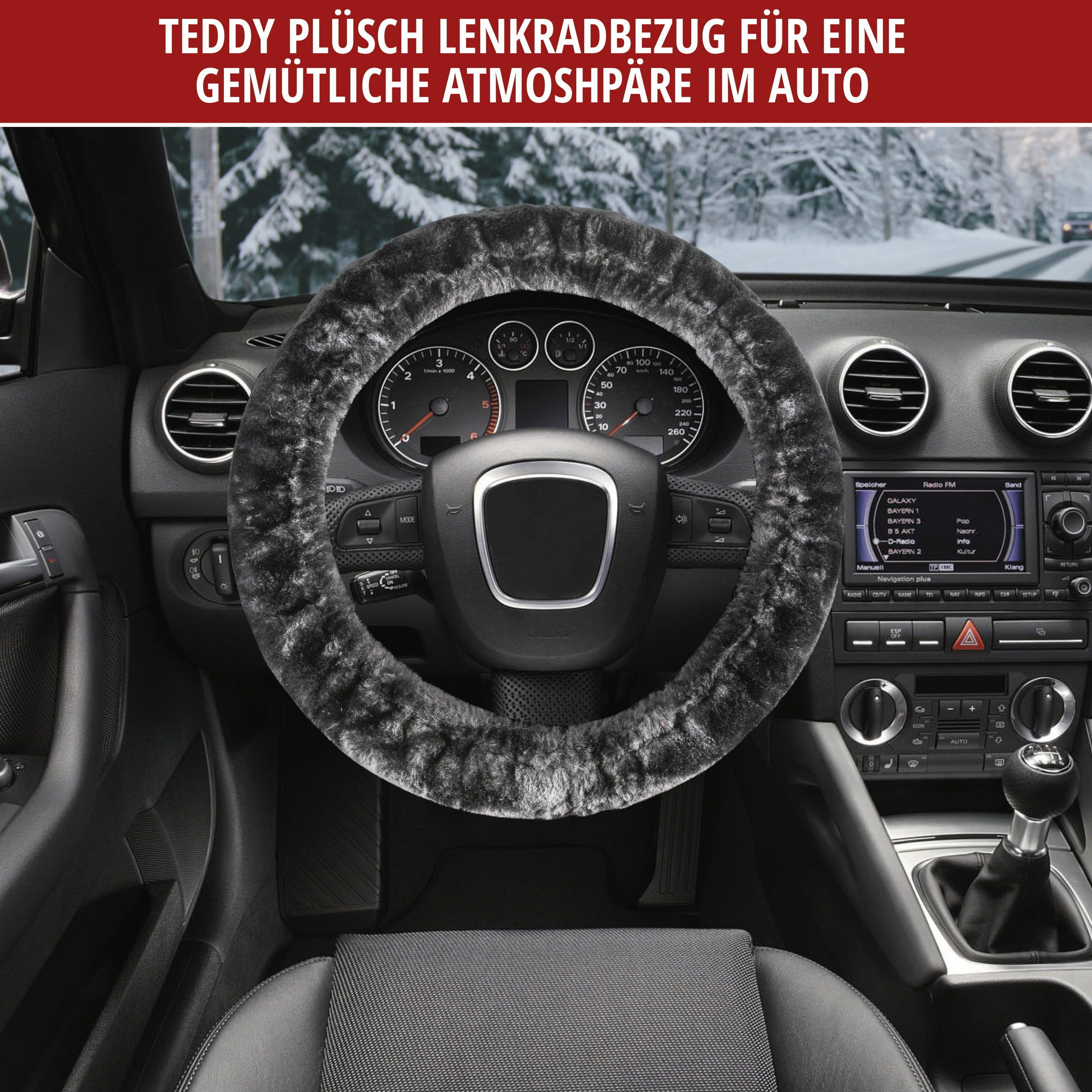 WALSER Steering Wheel Cover, Teddy Bear, (1-piece)