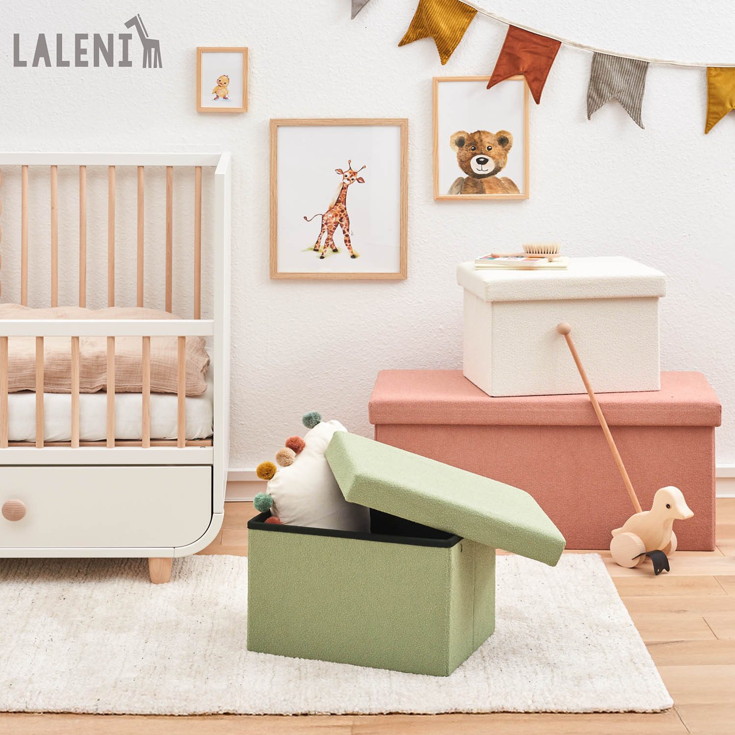 Laleni Sitztruhe Sitzbank mit Stauraum aus robustem Boucle-Stoff, Bequemer günstig online kaufen