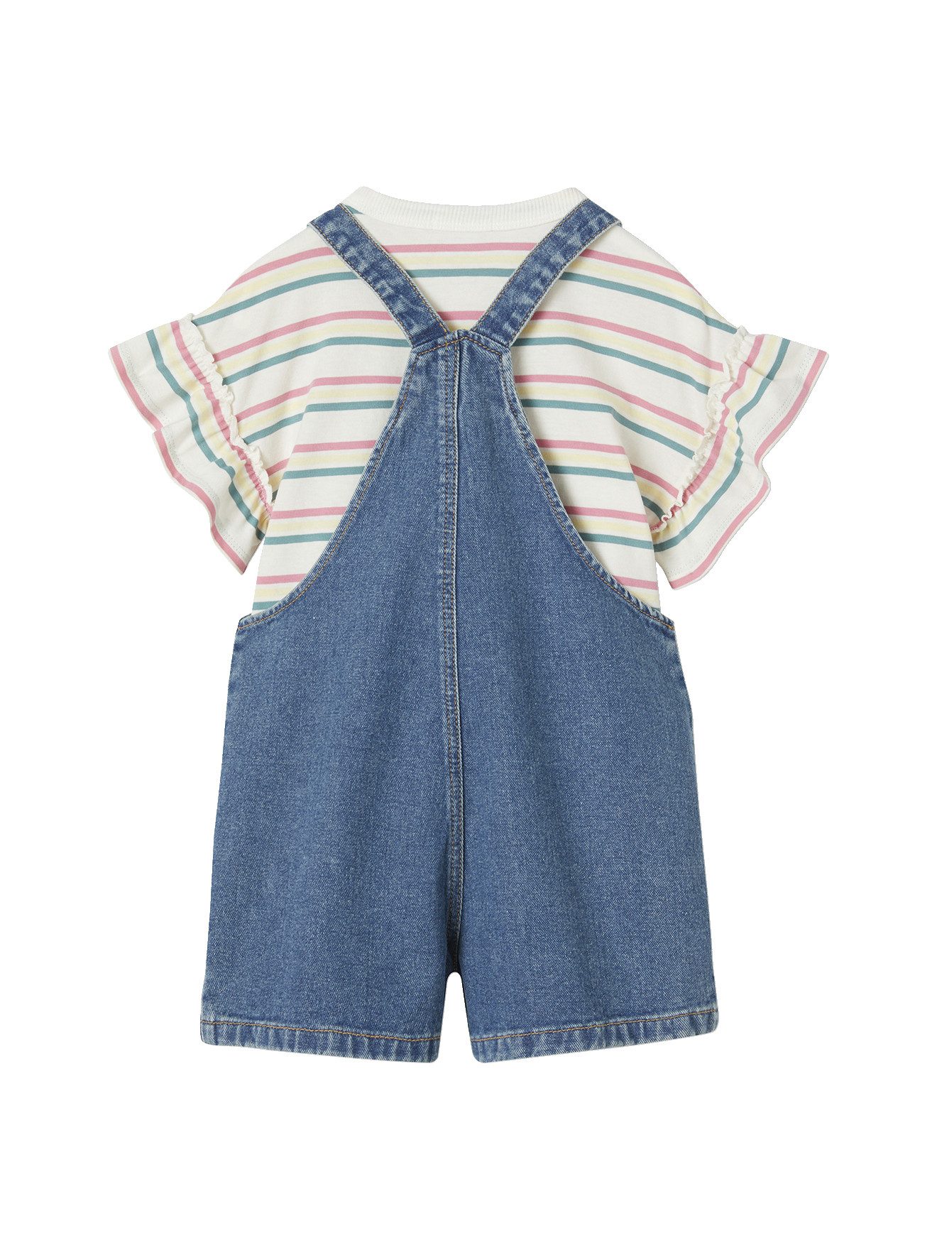 vertbaudet Latzhose Mädchen-Set: T-Shirt & Latzshorts