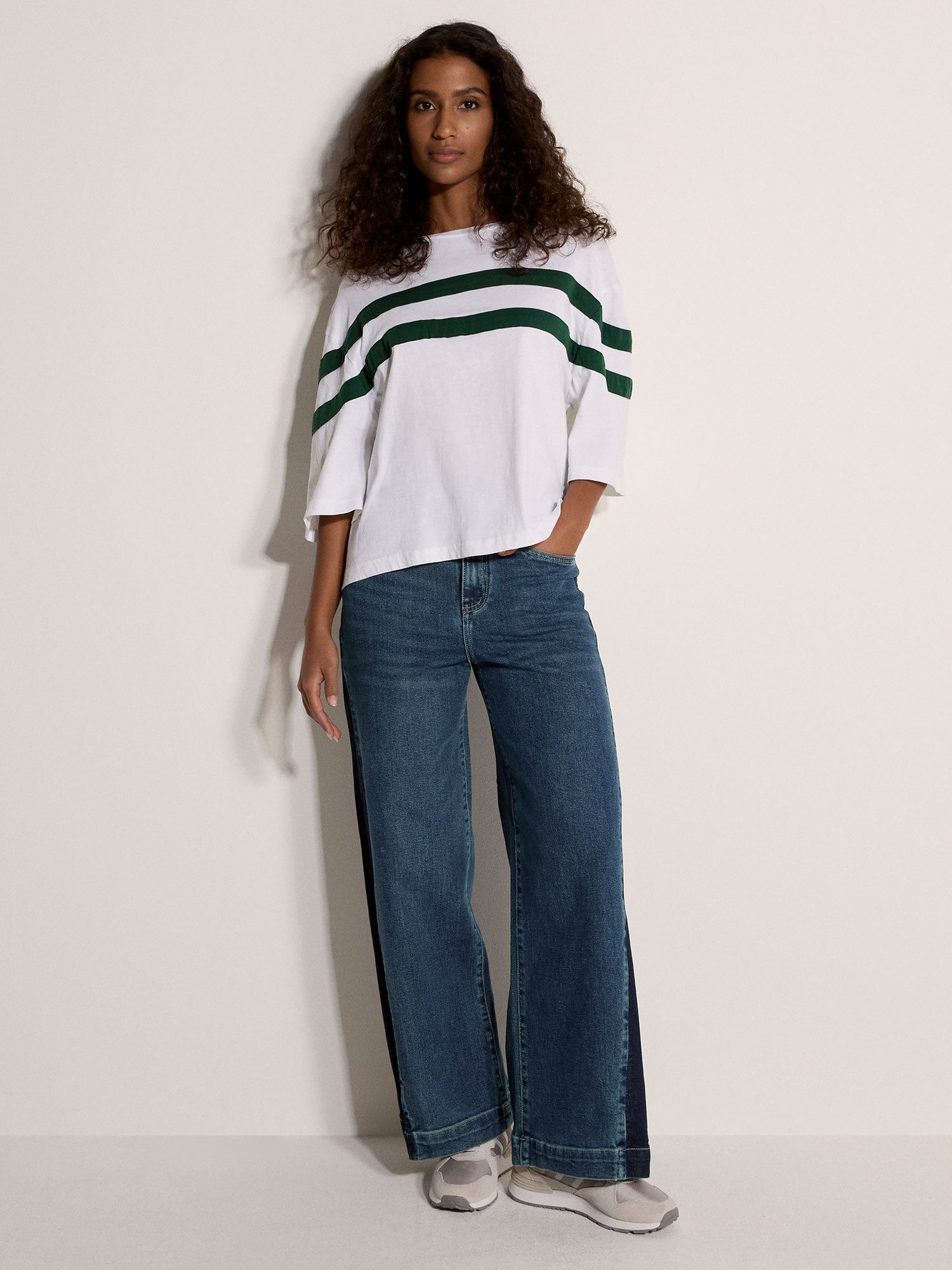 Apricot T-Shirt Sportliches gestreiftes Boxy-T-Shirt mit Streifen