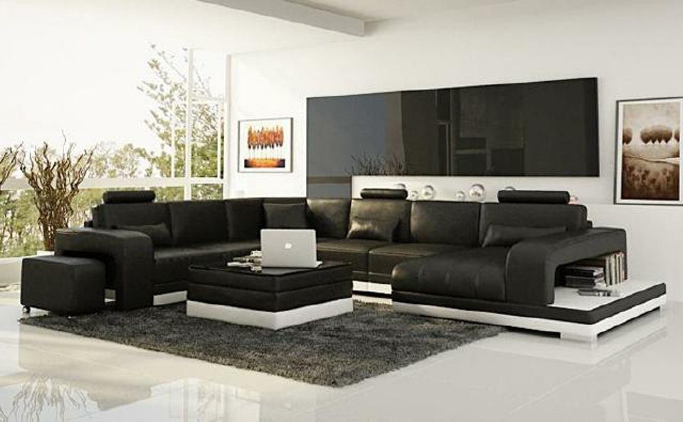 JVmoebel Ecksofa, Wohnlandschaft Couch Polster Eck Cornol Designer Ledersofa Sofa Big