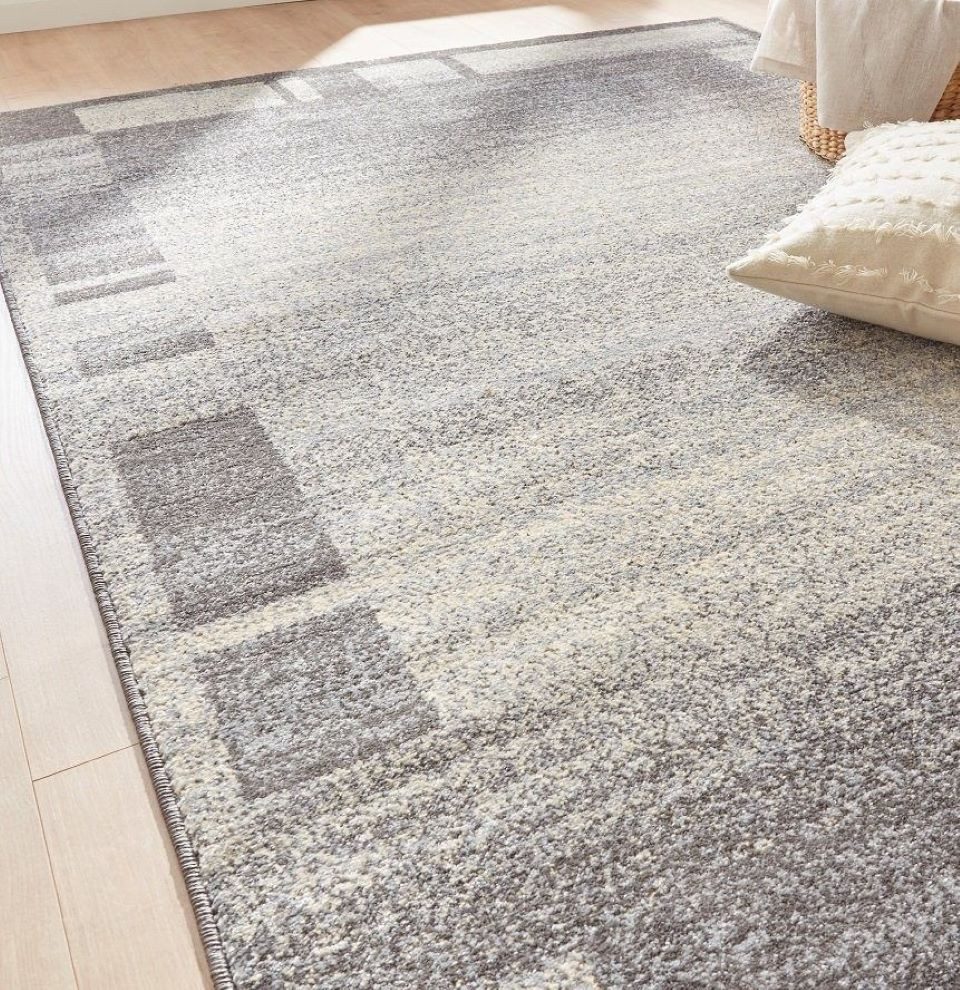 Peyer Syntex Teppich Teppich modern Design, grau, Rechteckig, Höhe: 8 mm, mit Bordüre meliert