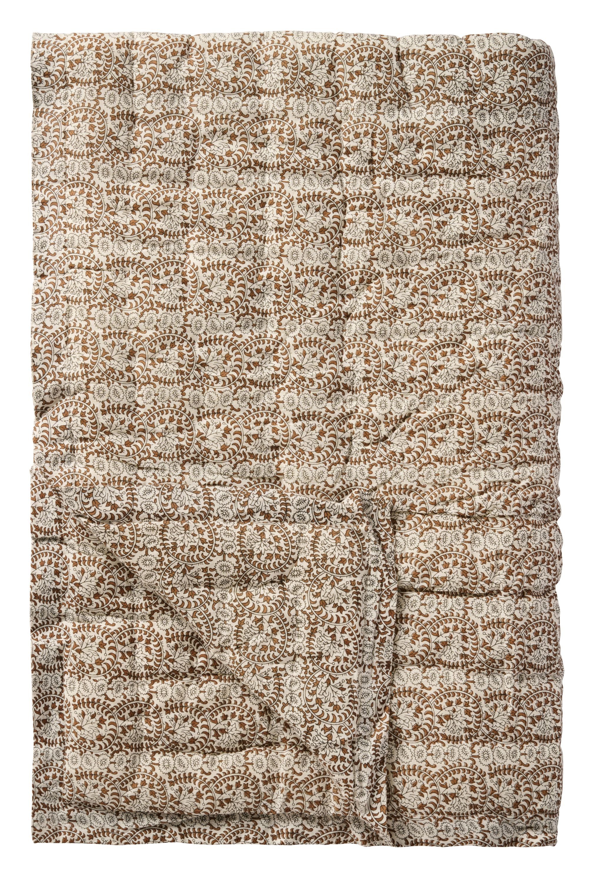 Tagesdecke Ib Laursen - Decke Quilt Tagesdecke 170x130cm Braunes Blattmuster