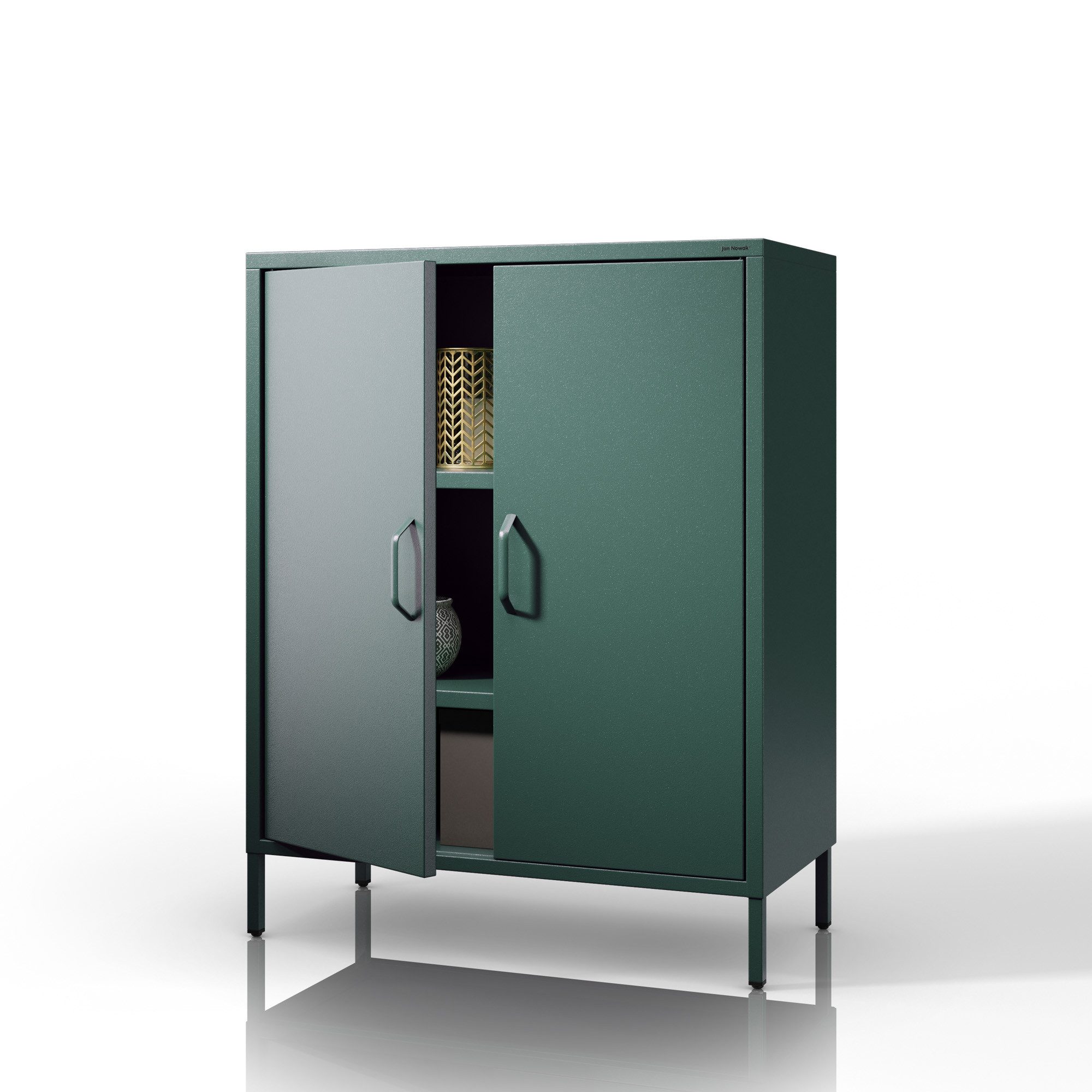 Jan Nowak Mehrzweckschrank Metall Werkstattschrank SZYMON 92 cm 3 Böden 2 Schubladen (1,1 mm 185 x 92 x 50 cm Lochabstand 27 mm 120 kg PZH) Kleiderschrank 2-türig magnetverschluss 40 kg 6 Farben Stahl