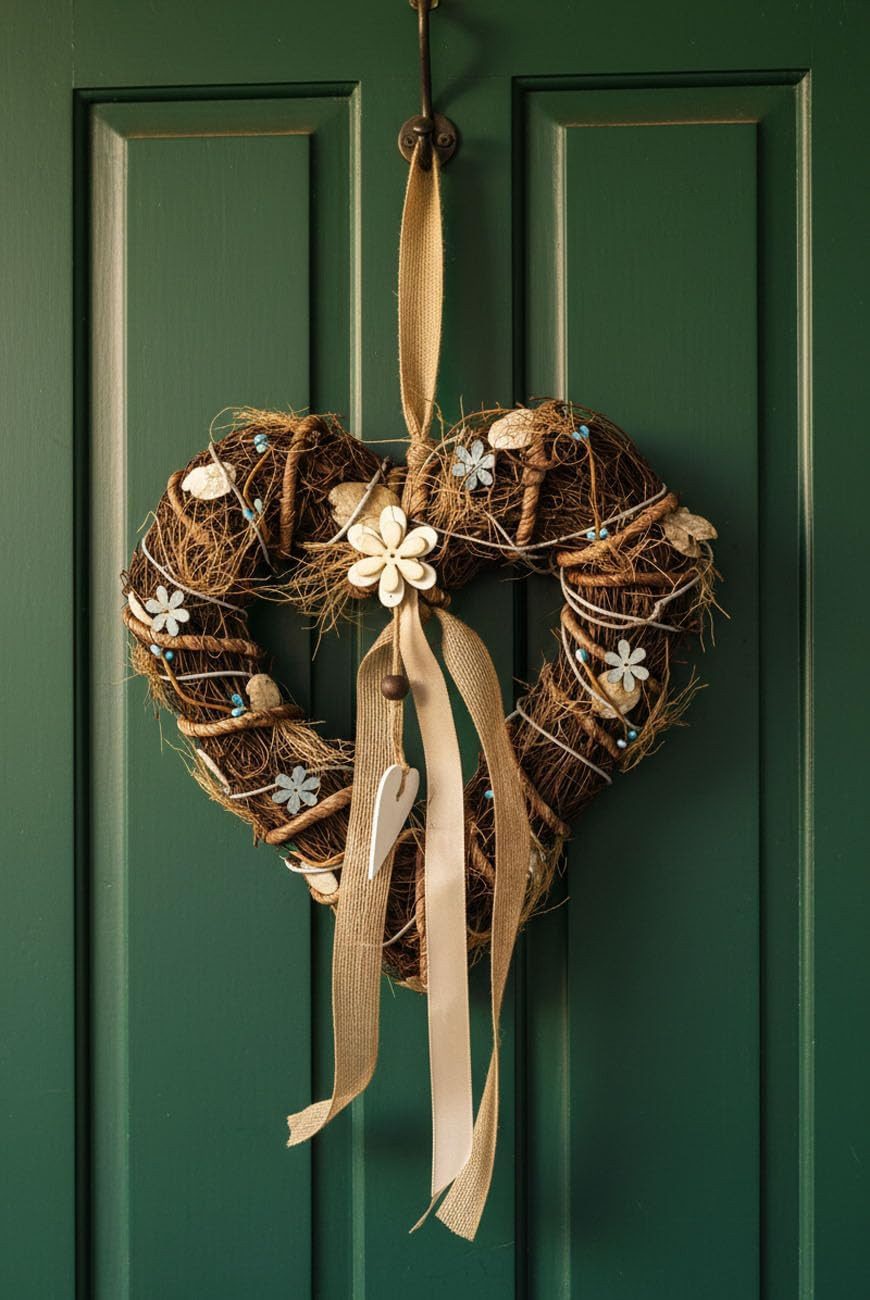 LB H&F Lilienburg Dekohänger Dekohänger Türkranz Frühling Frühlingsdeko Deko Eingang Dekoration Tür (Wandschmuck Willkommen Girlande zum Hängen aufhängen Türschild Weide Weidenkranz Rattan Weide natürlich künstliche Blumen Hochzeit Herbst Osterkranz Osterhänger Osteranhänger Dekokranz Sommer außen Blumenkranz Frühlingskranz Fensterbehang Sommer Fensterdekoration Dekoration Tür Dekoaufhänger Holzaufhänger Hängedekoration Fensteranhänger basteln Fenstergirlande Wandbehang künstlich lebensecht Seidenblumen Kunstkranz künstlicher Haustürkranz, Eingangstür Anhänger Hänger Herz Frühjahr Türhänger Türherz Türschmuck), Ostern Osterdeko Fensterhänger Dekohänger Fenster Fensterschmuck), Blumen Rattan Weide HERZ Natur BRAUN