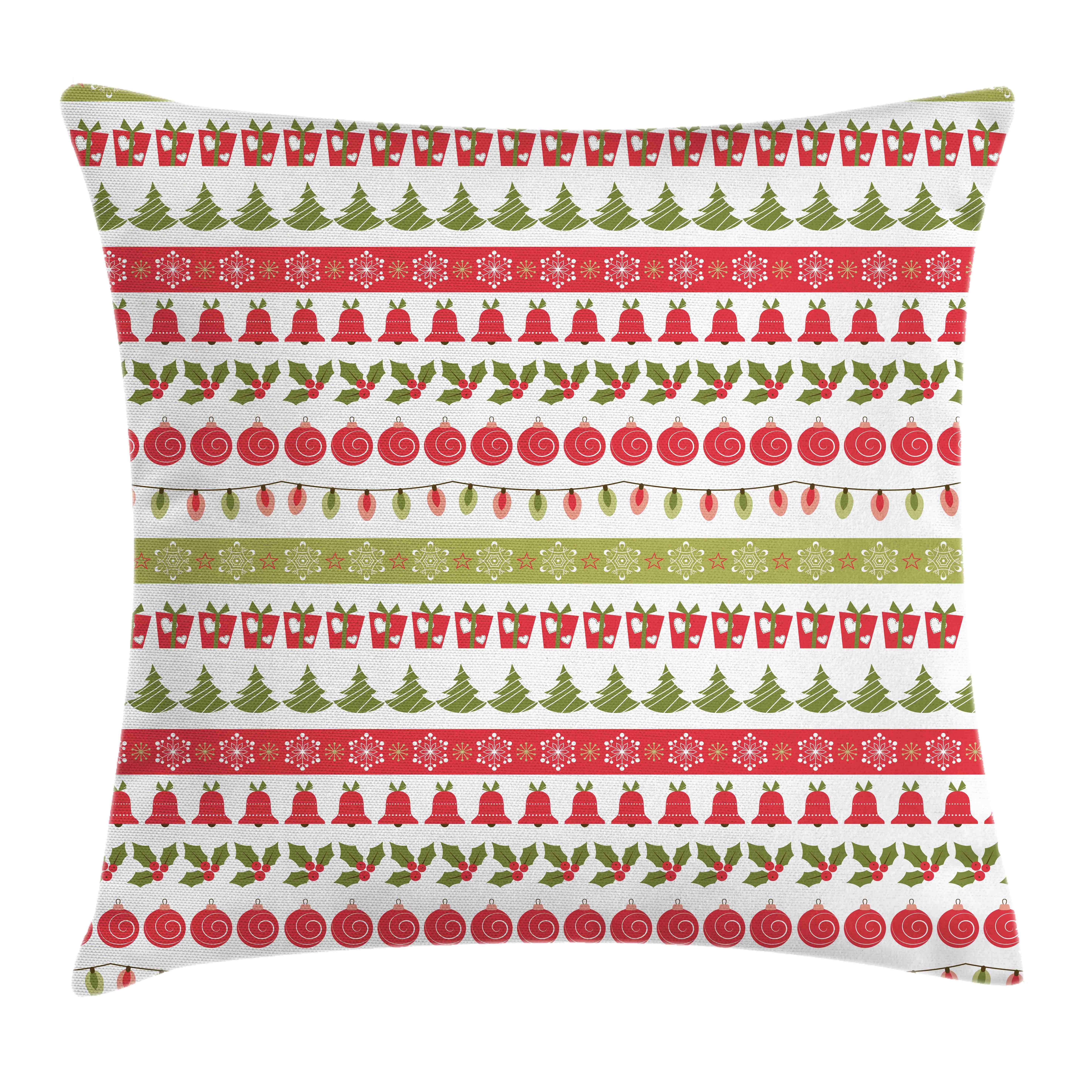 (1 Beidseitiger Dezember Druck, Weihnachten Farbfesten Kissenhülle mit Abakuhaus Kissenbezüge Stück), Farben Urlaub Reißverschluss