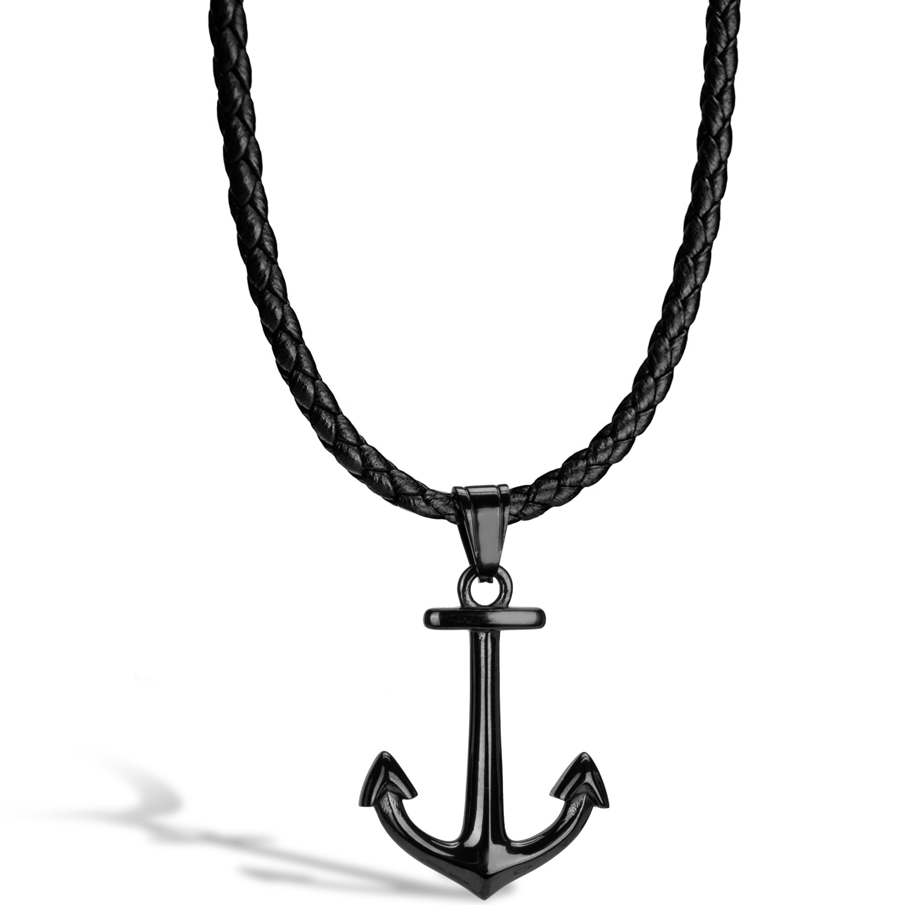SERASAR Lederband LederHalskette mit Edelstahl Anhänger "Anchor" (1-tlg), a günstig online kaufen