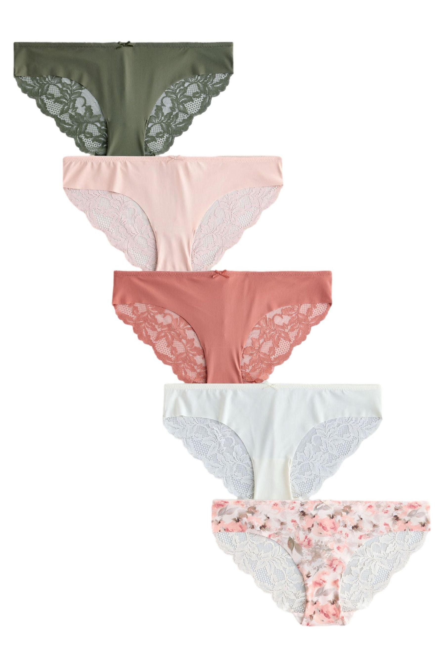 Next Brasilslip Nahtlose Slips mit Spitze im 5er-Pack, Brazilian (5-St)