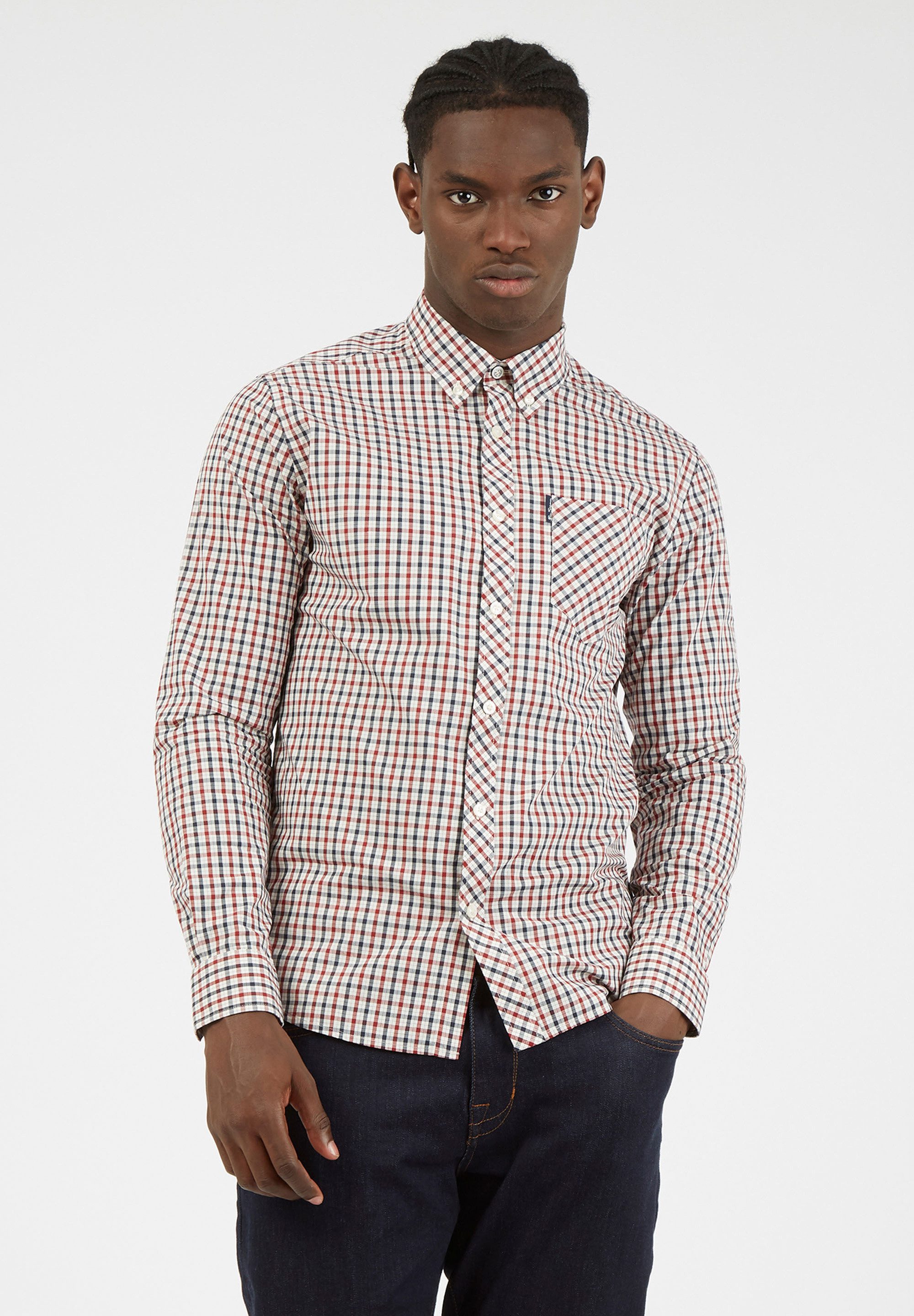 Ben Sherman Langarmhemd Signature 3 Finger Button Down Kragen