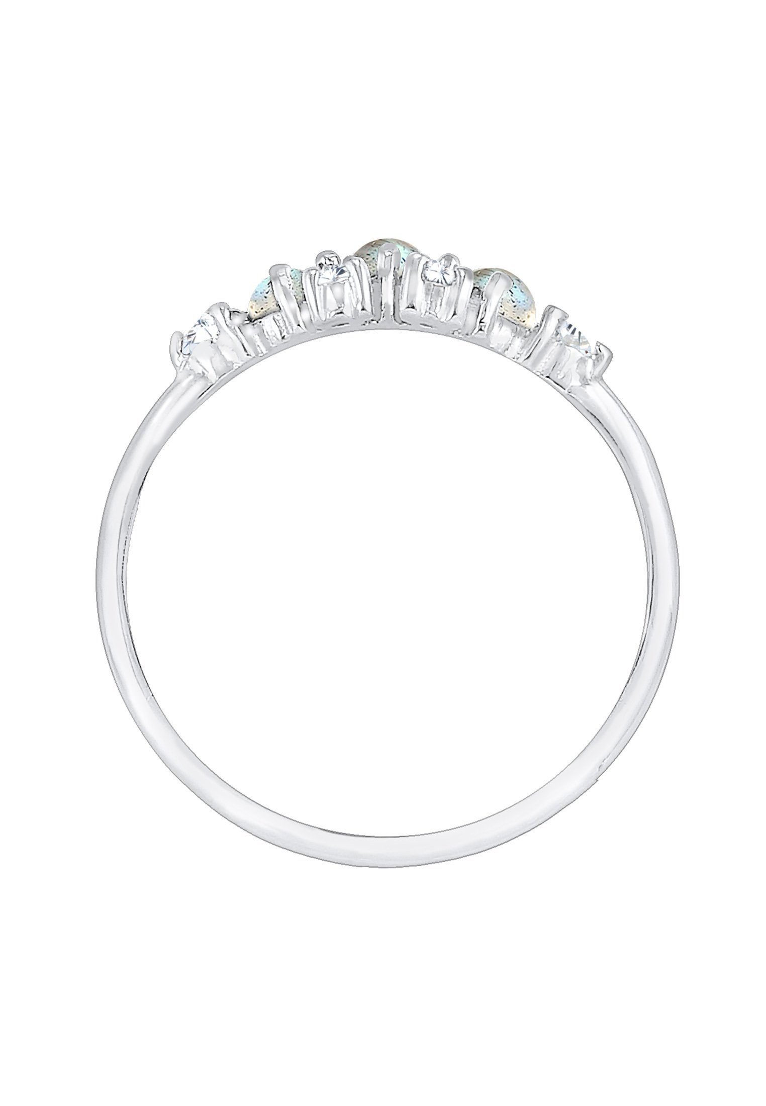 Elli Verlobungsring Labradorit Grau 925 Sterling Silber