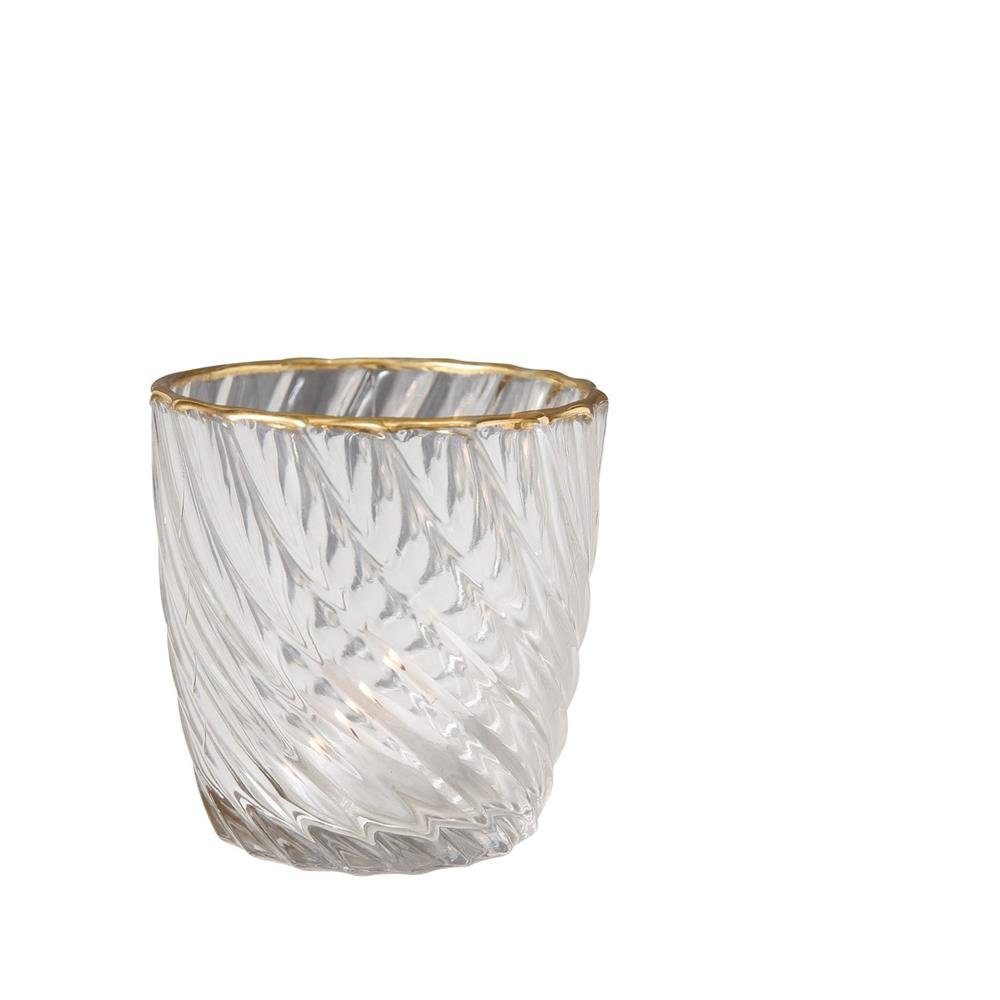 Stück Adore, x Variante Goldrand, BOLTZE Klarglas, 1 mit aus 9 Windlicht zufällige 9 cm,