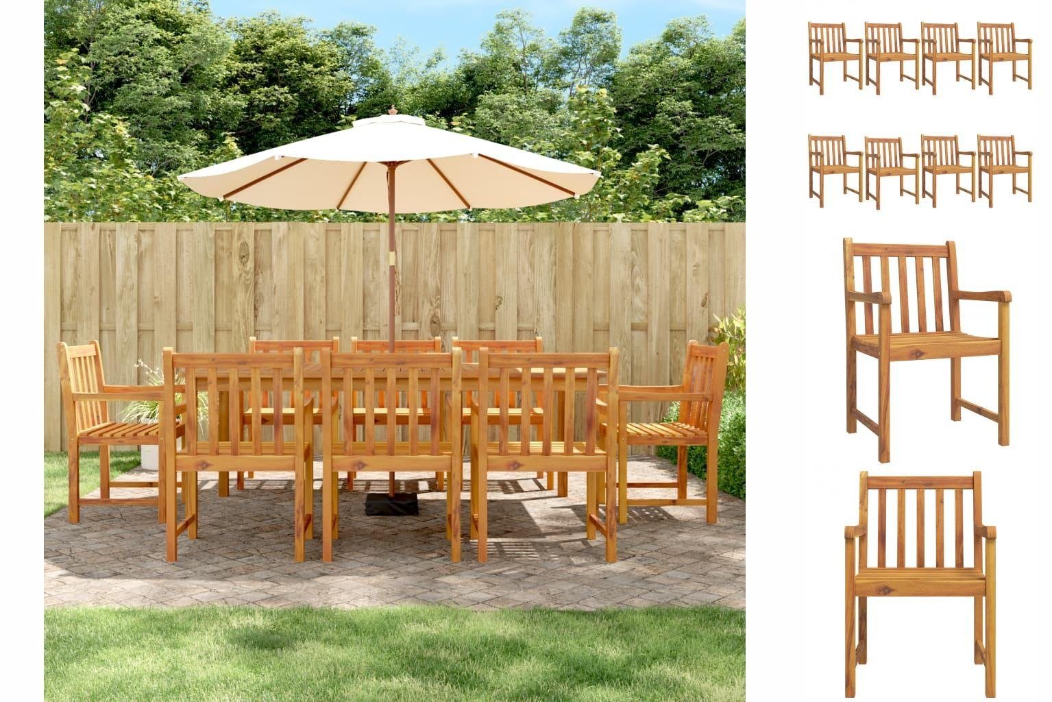 8 56x55,5x90 Holz Gartenstuhl Stk Massivholz Set Gartensess Akazie cm Gartenstühle vidaXL