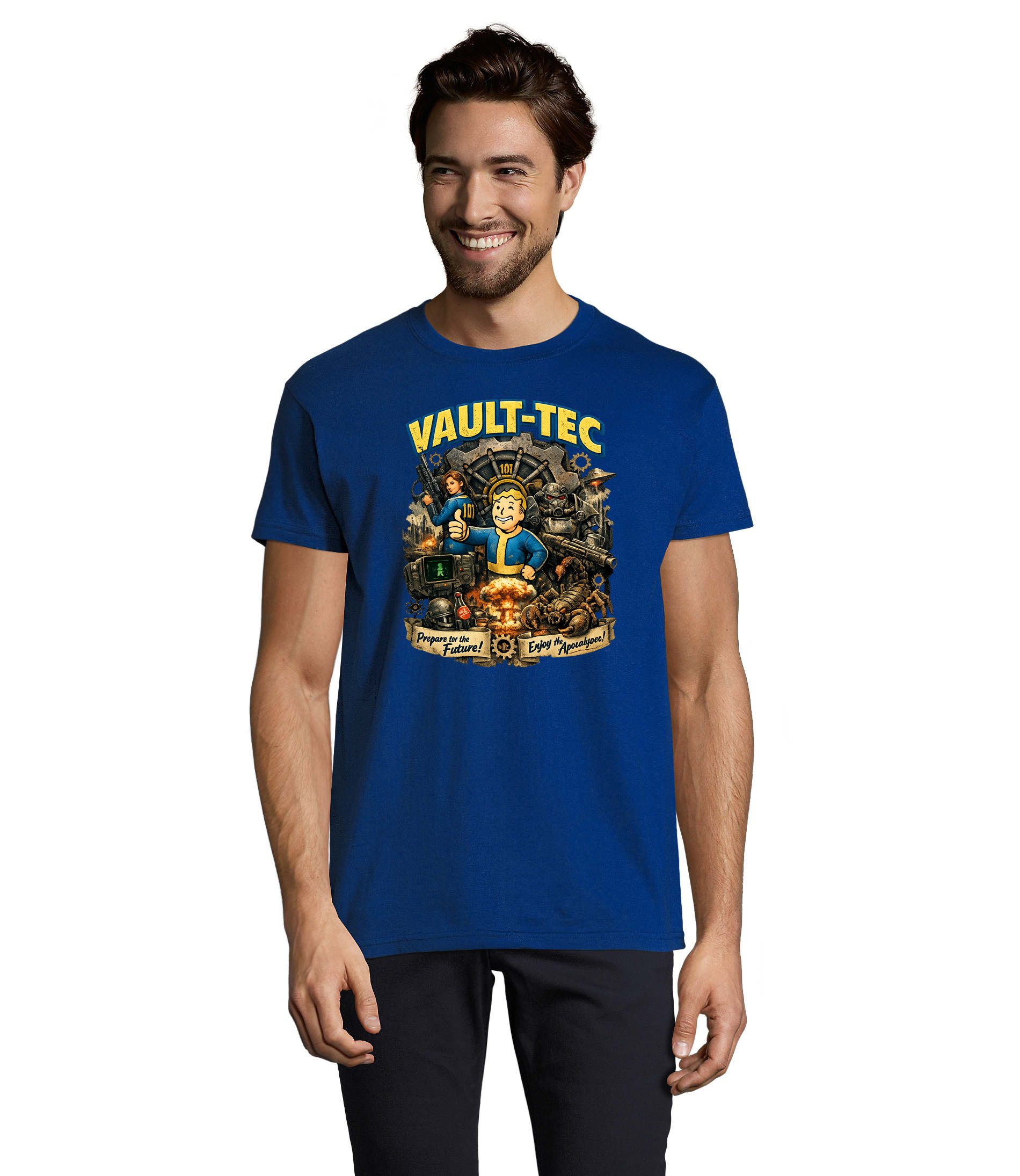 Blondie & Brownie T-Shirt Herren T Shirt VaultTec Game Print Retro Gaming Streetwear Tee StylesX VaultCore Gaming Print Herren T Shirt