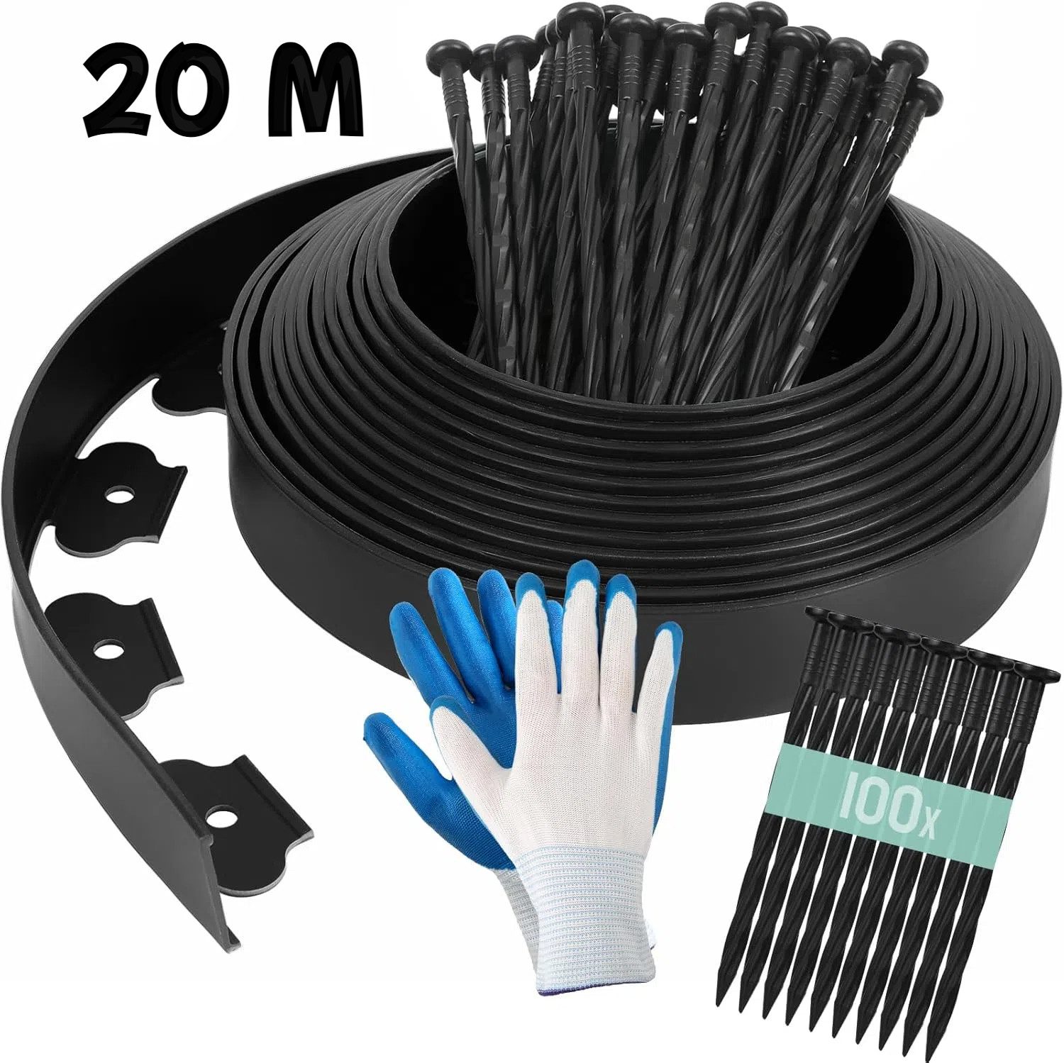 TLGREEN Rasenkante Mähkante Gartenzaun, 20m Flexible günstig online kaufen