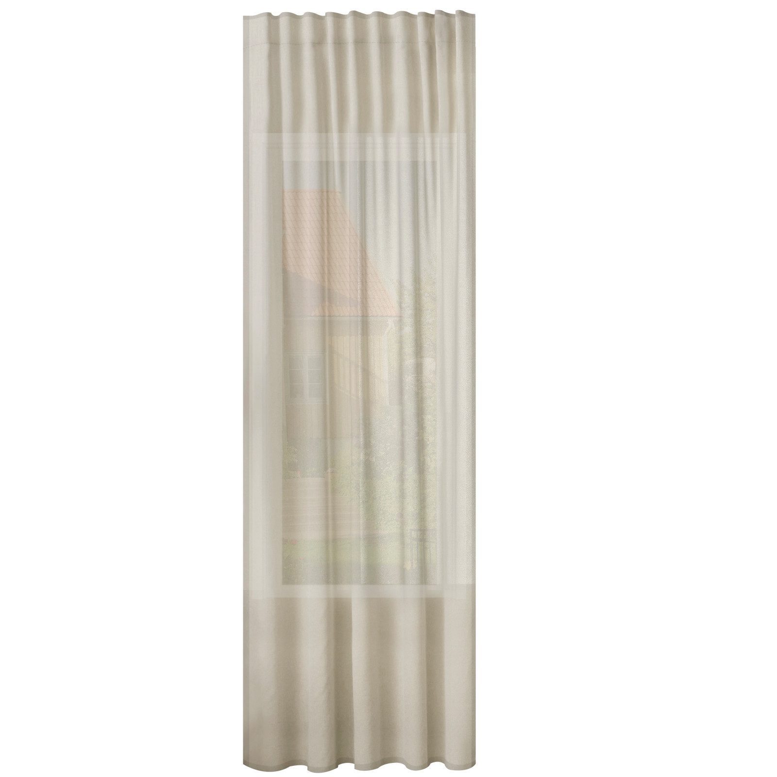 Woltu Gardine (1 St), Kräuselband, halbtransparent, Vorhänge Leinenoptik günstig online kaufen