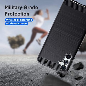 CoolGadget Handyhülle Carbon Handy Hülle für Samsung Galaxy A14 5G 6,8 Zoll, robuste Telefonhülle Case Schutzhülle für Samsung A14 5G Hülle