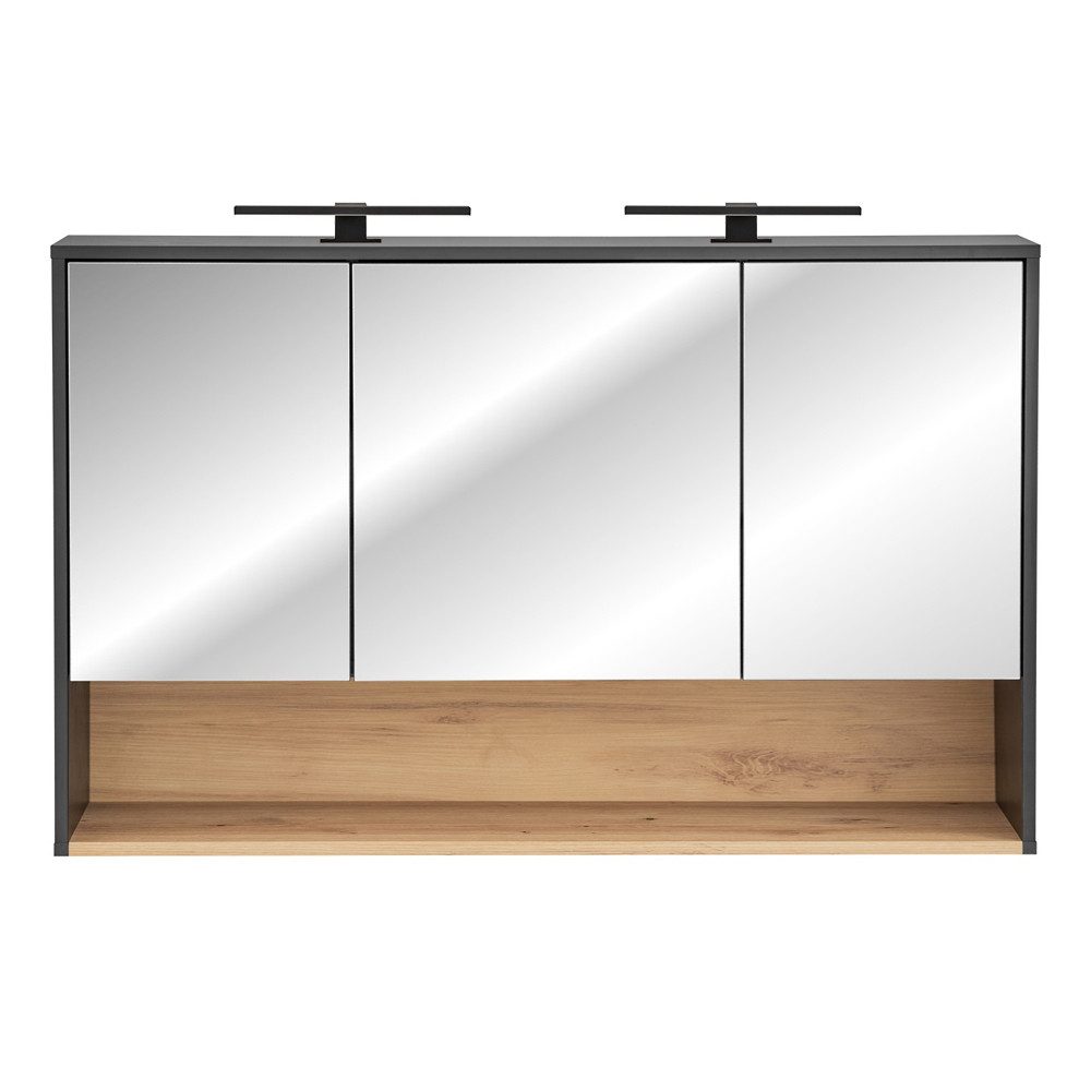 Lomadox Spiegelschrank BOLOGNA-56 Artisan Eiche Nb. 120/80/25 cm