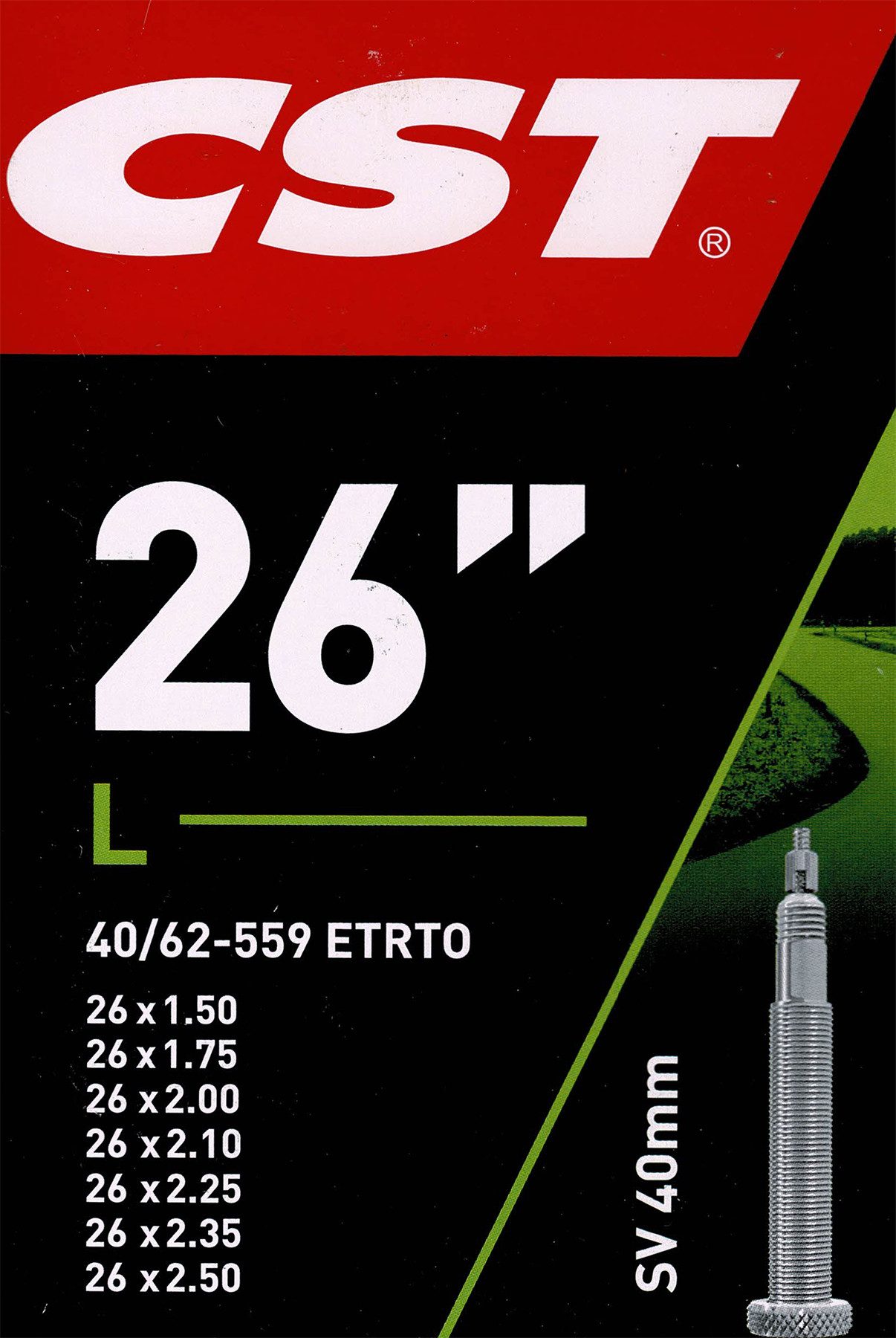 Fahrradschlauch CST 26 SV Schlauch 26 Zoll (40/62-559) Fahrradschlauch