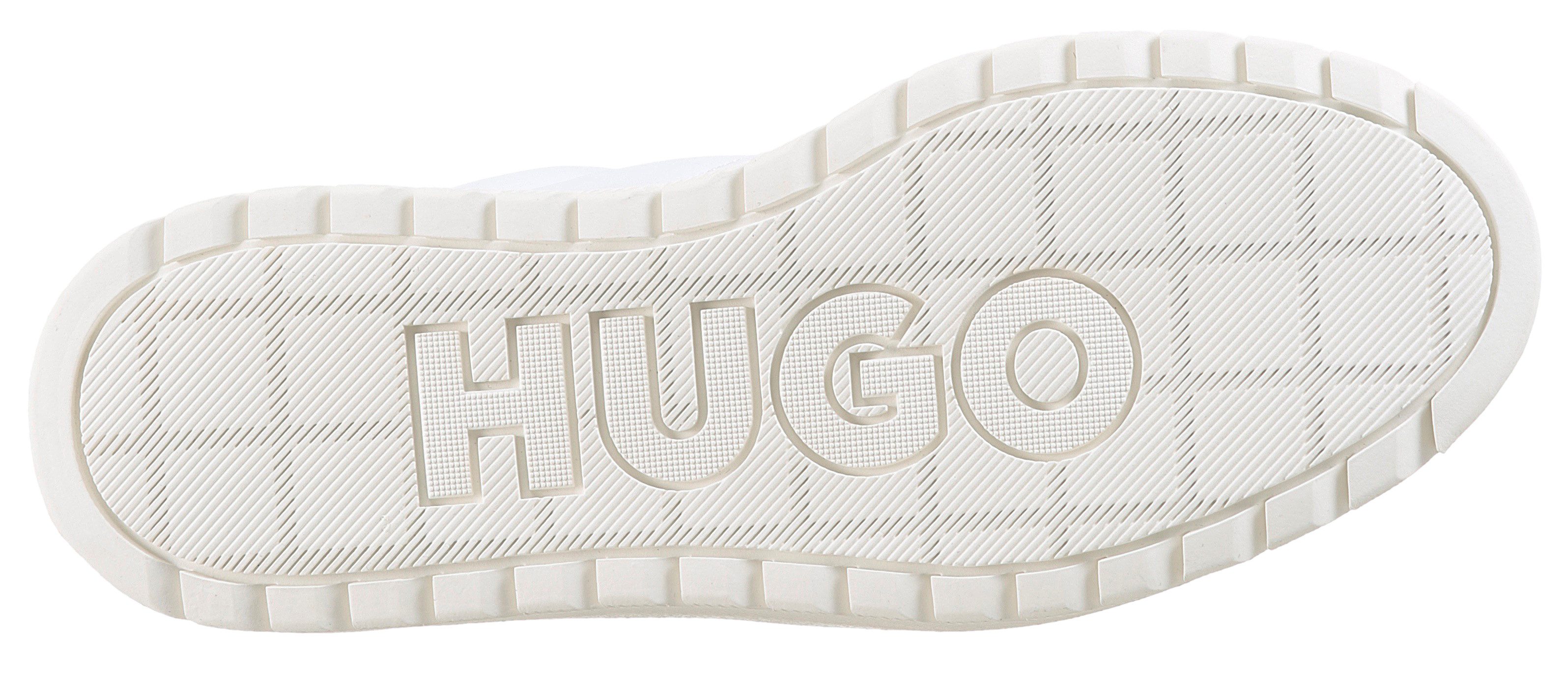 HUGO Lyssa_Tenn Plateausneaker Schnürschuh, Halbschuh, Freizeitsneaker mit Kontrastbesatz