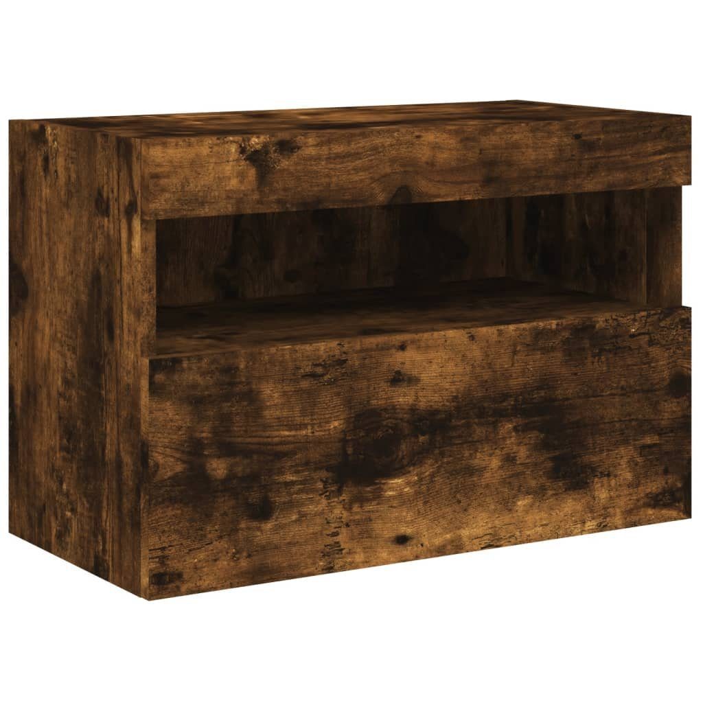vidaXL TV-Wand TV-Wandschrank mit LED-Leuchten Räuchereiche günstig online kaufen