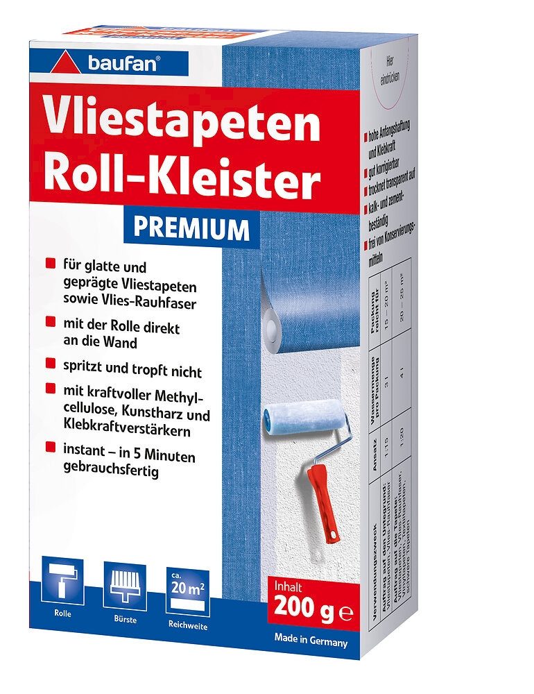 baufan® Kleister Vliestapeten Roll-Kleister PREMIUM 200 g in 5 Minuten gebr günstig online kaufen