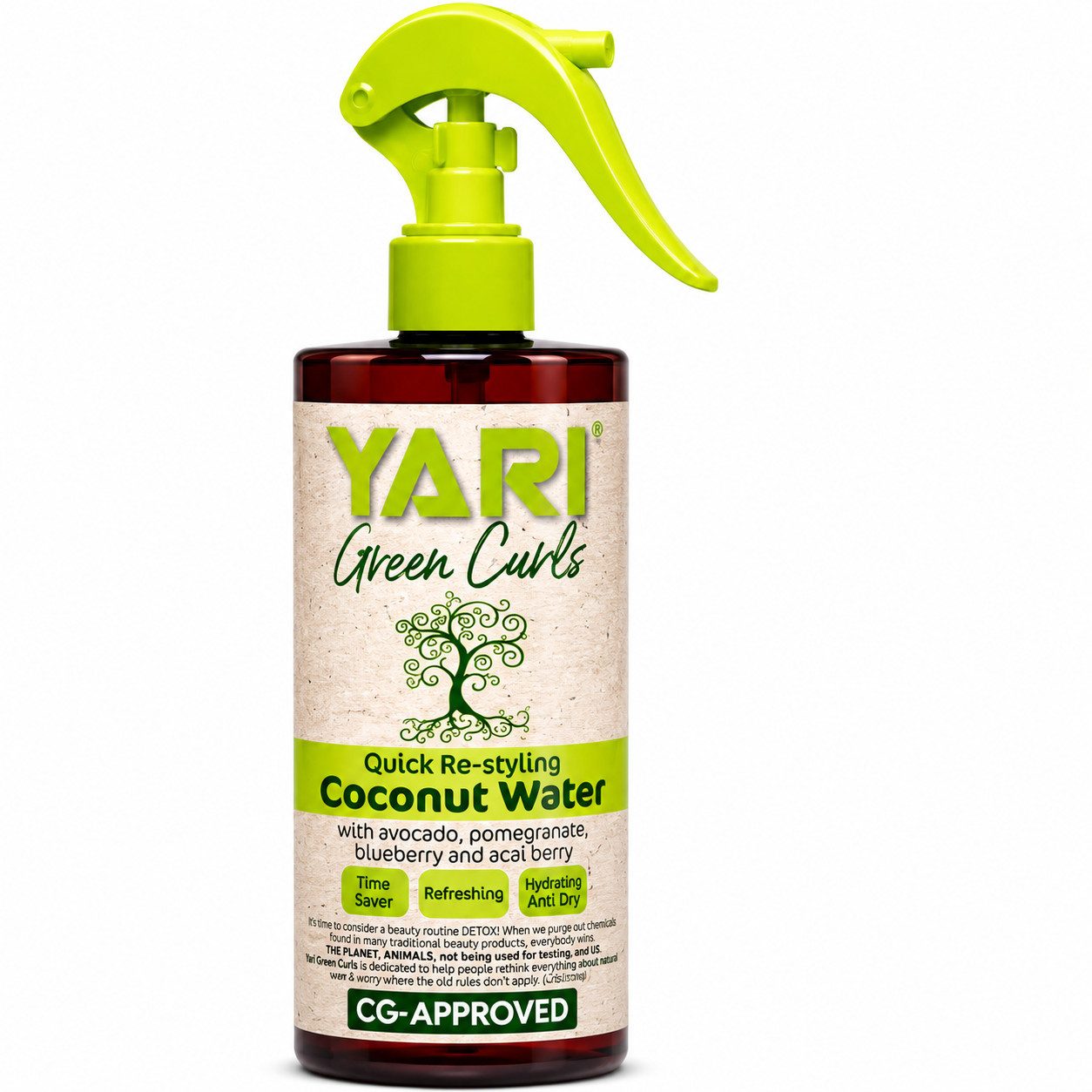 Yari Haarstyling-Liquid Yari Green Curls Quick Re-styling Coconut Water 500ml