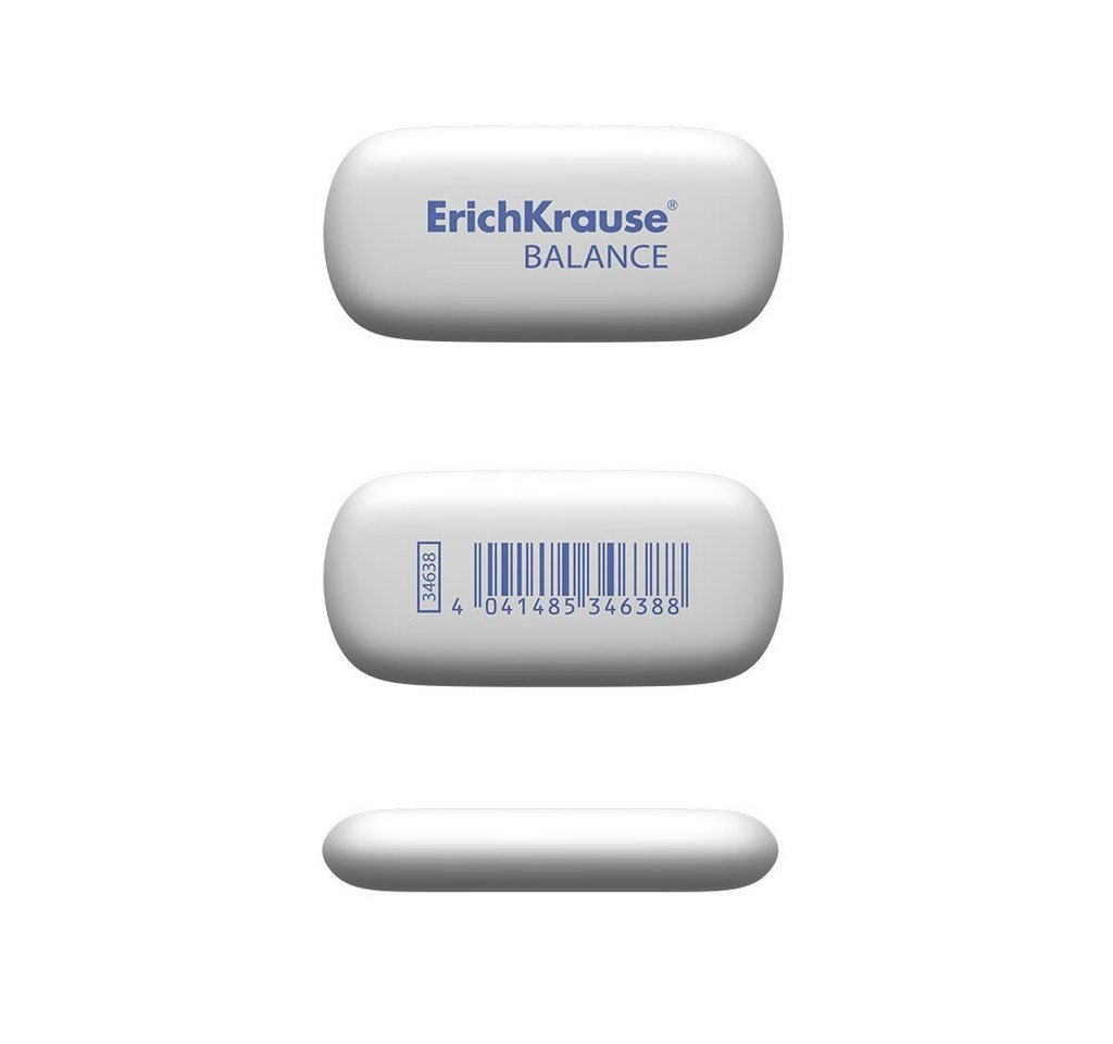 Thumbnail - Erich Krause Radiergummi, Radiergummi mittlere Härte 5 x 2,3 x 0,9 cm weiß 24 Stück